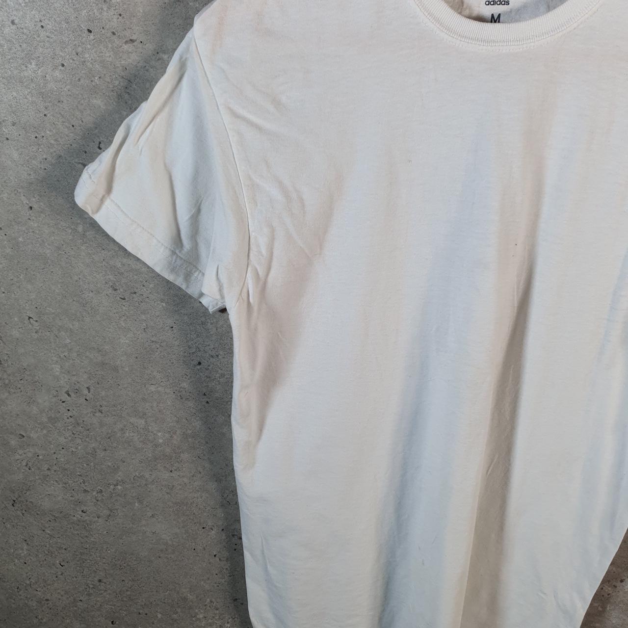 Vintage Adidas ClimaLite T Shirt Men’s Medium White Three Stripes Blank Athletic