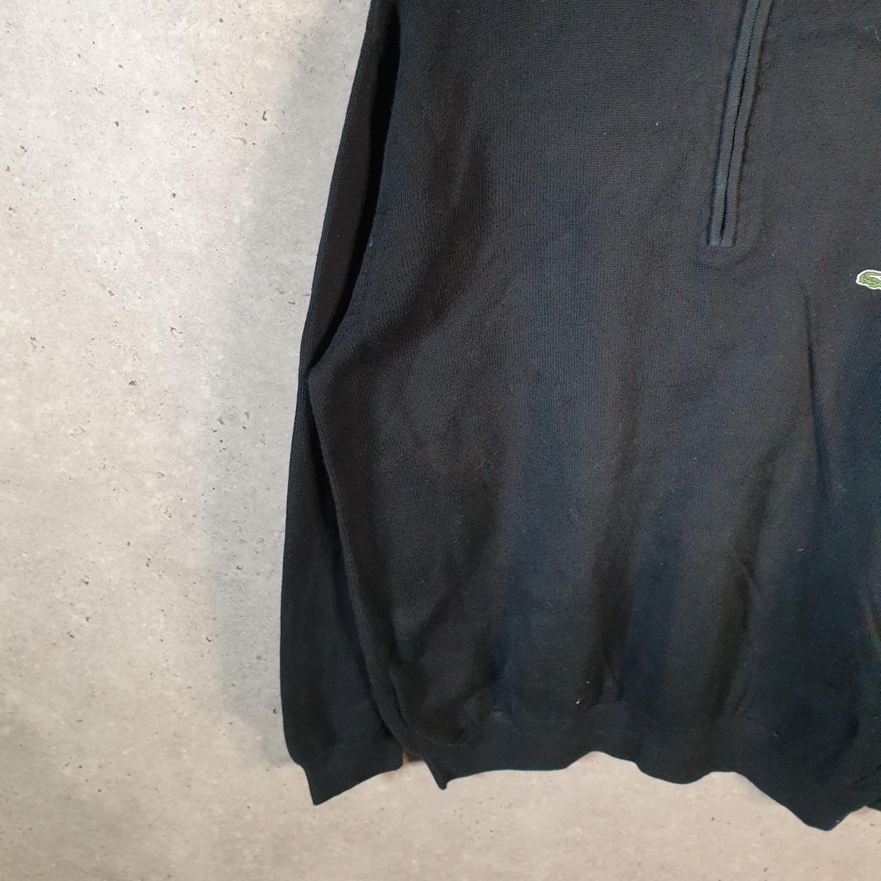 Vintage Lacoste Sweatshirt Men’s Large Black 1/4 Zip Pullover Logo Y2K Jumper