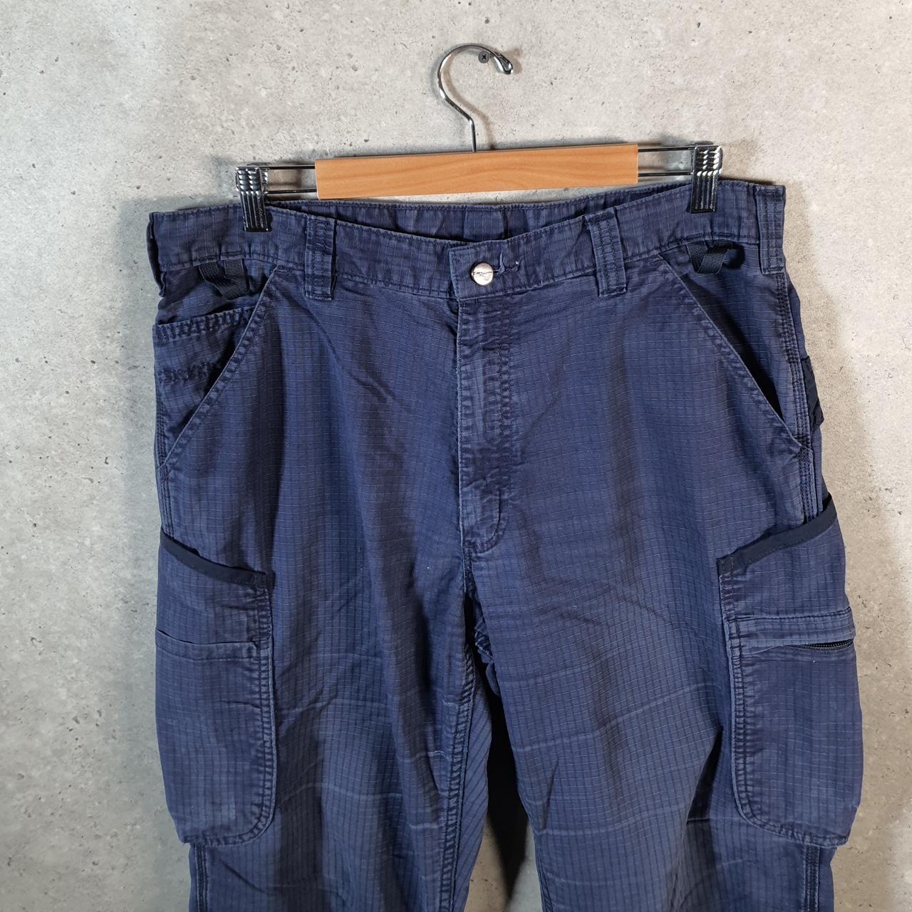 Vintage Carhartt Carpenter Trousers Mens W36 L32 Navy Blue Loose Fit Workwear USA