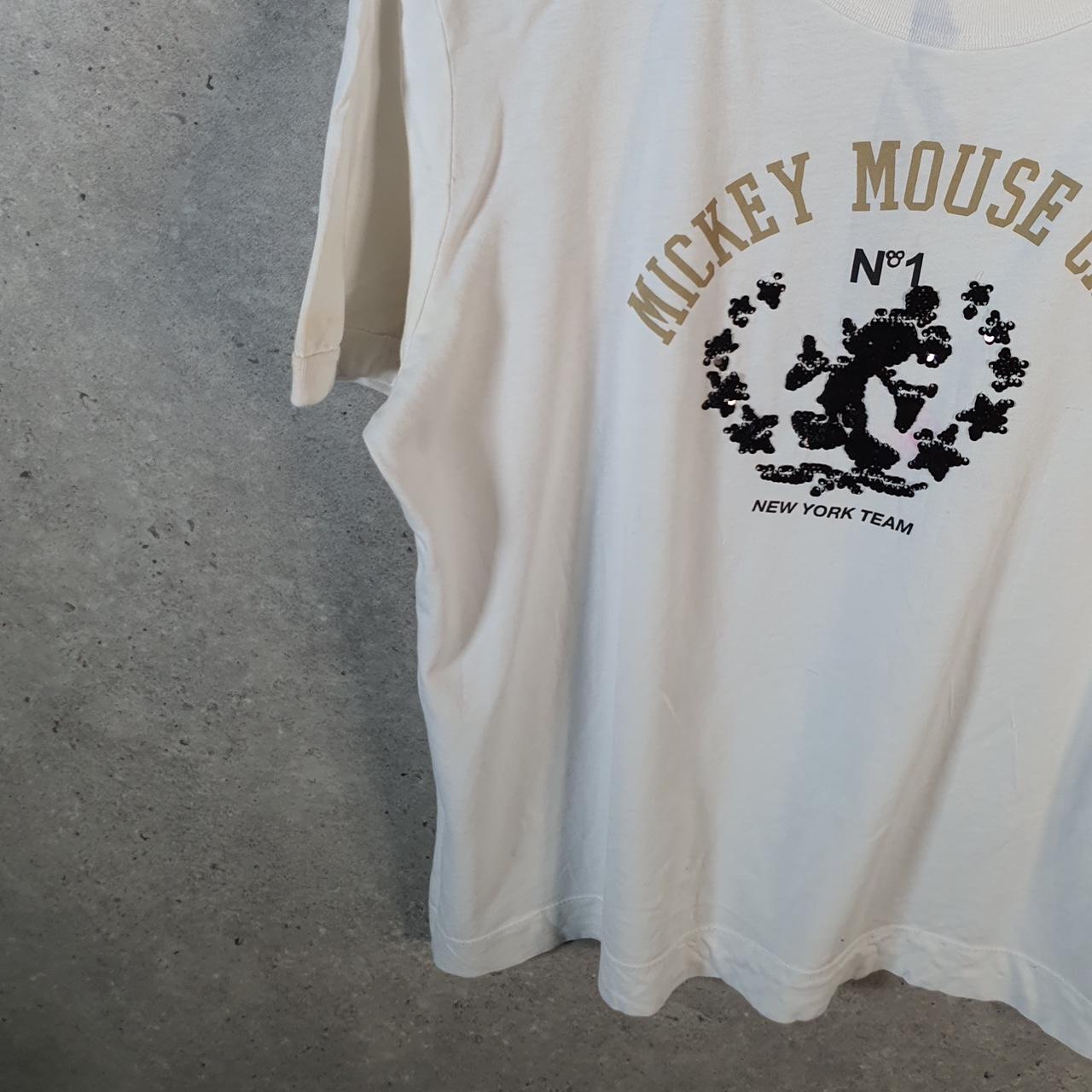 Vintage Zara Disney Land Mickey Mouse T Shirt Men’s Large White Logo Graphic Cartoon