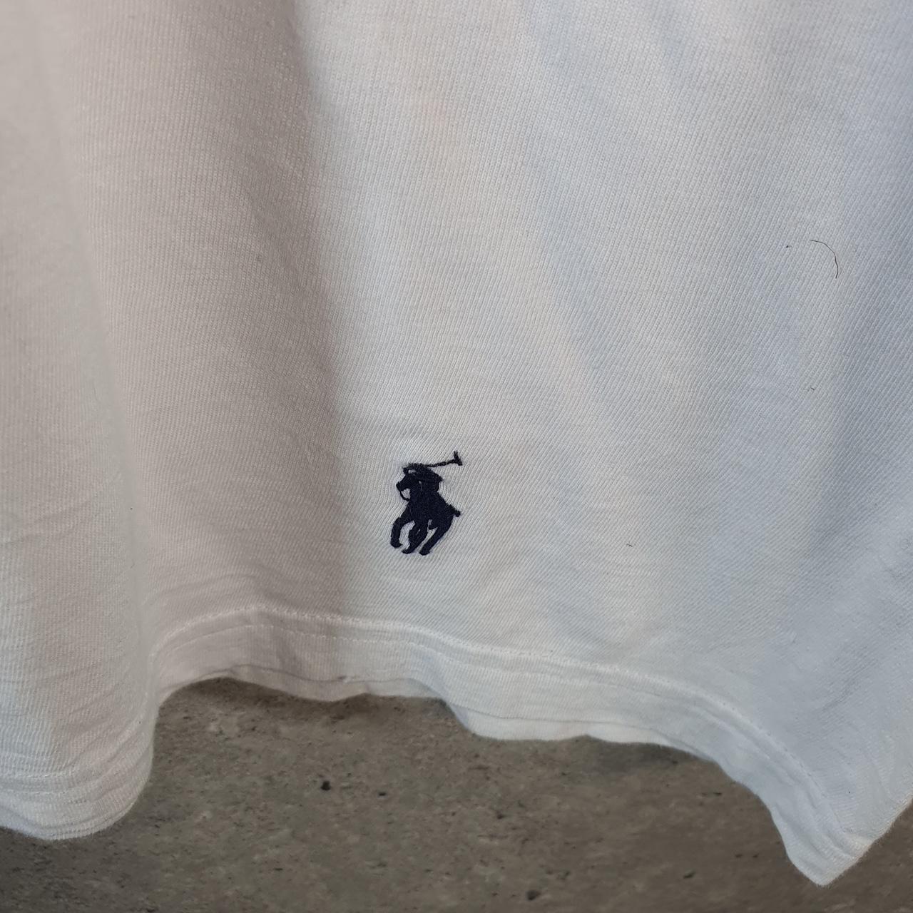 Vintage Ralph Lauren Polo T Shirt Men’s Large White Embroidered Pony Classic Fit C9104