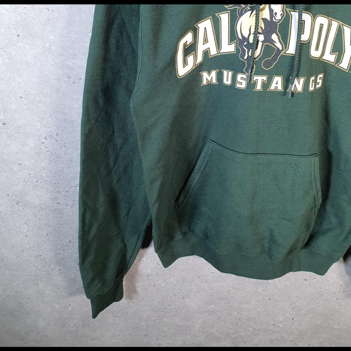 Vintage Champion Hoodie Men’s XS Green Pro Sport Pullover Cal Poly Mustangs