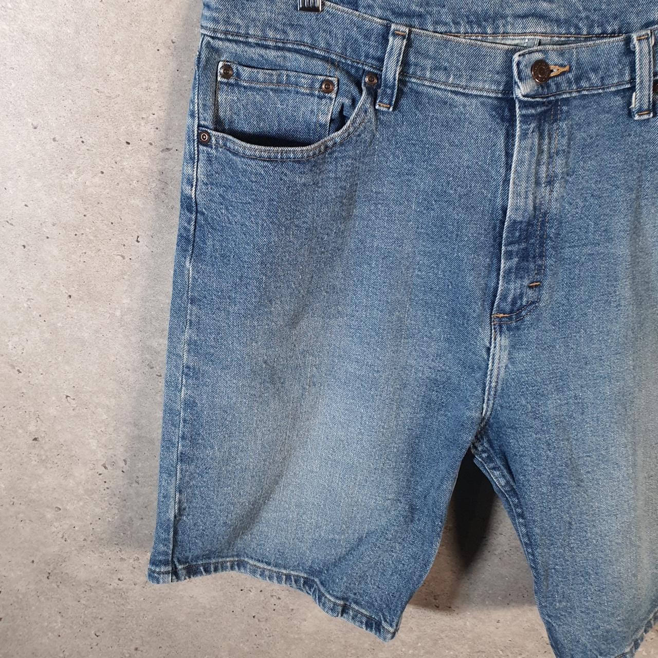 Vintage Wrangler Denim Shorts Jorts Cargo Men’s W36 Blue Baggy Cotton