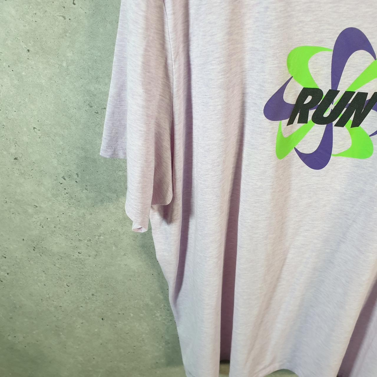 Vintage Nike Running Dri Fit Spellout T Shirt Men’s 2XL Pink Graphic Swoosh Athletic