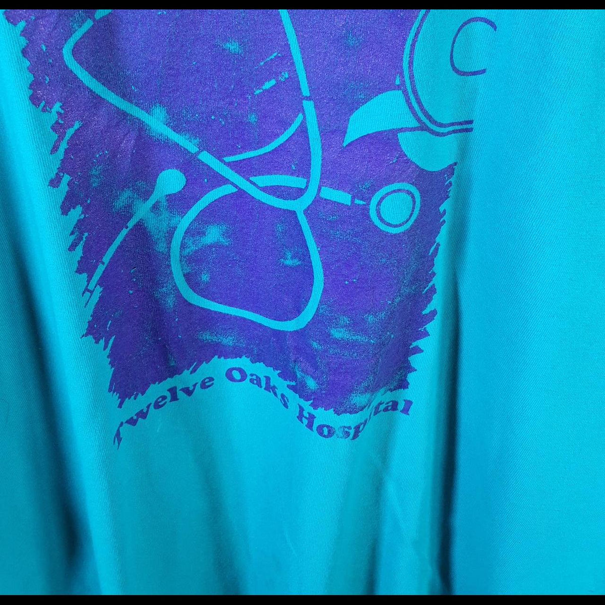 Vintage Fruit of the Loom Twelve Oaks Hospital 90s USA Single Stitch T Shirt Men’s 2XL Blue C9655