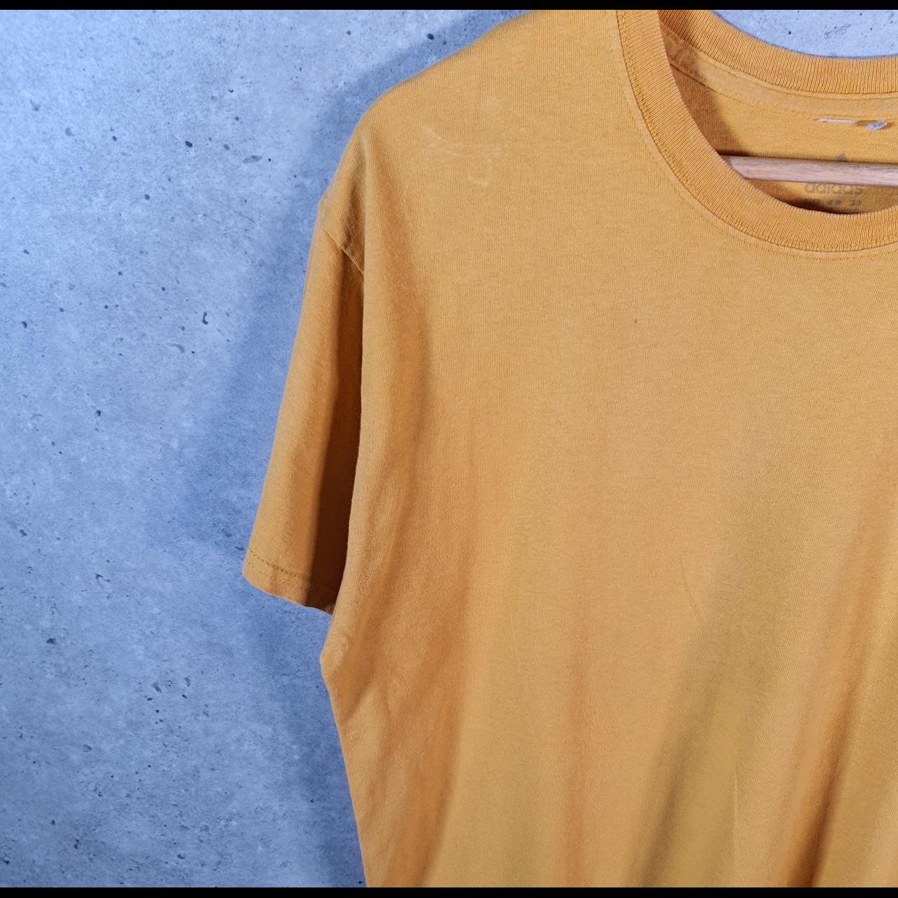 Vintage Adidas Spellout T Shirt Mens Large Yellow Three Stripes Logo Athletic