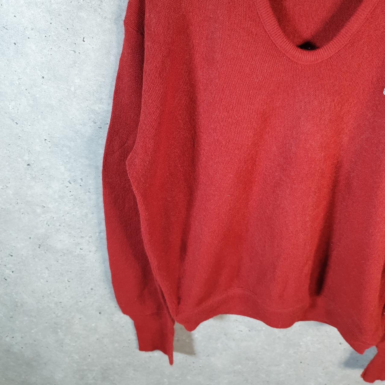 Vintage Izod Lacoste 90s USA Sweatshirt Men’s Medium Red Pullover Logo Y2K Jumper