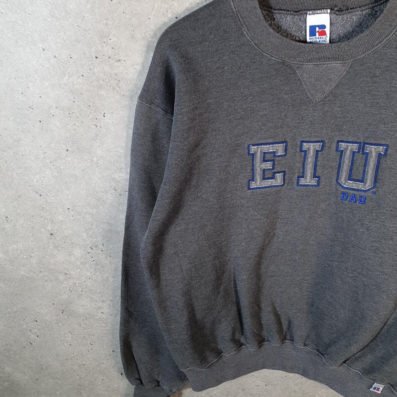 Vintage Russell Athletic EIU Dad USA Sweatshirt Men’s Medium Grey Pullover