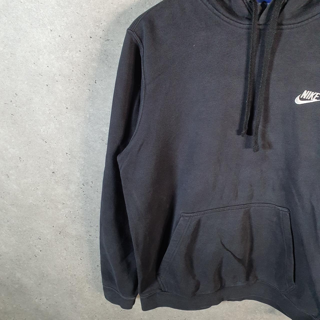 Vintage Nike Club Embroidered Hoodie Men’s Medium Black Swoosh Y2K Pullover