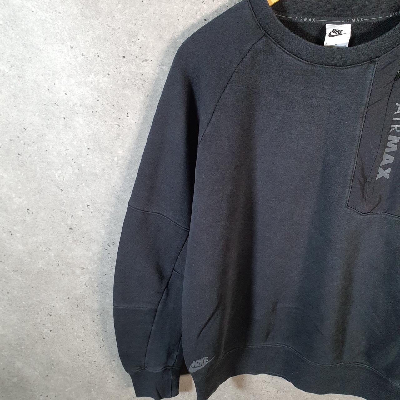 Vintage Nike Airmax Sweatshirt Men’s Medium Black Swoosh Y2K Pullover Logo