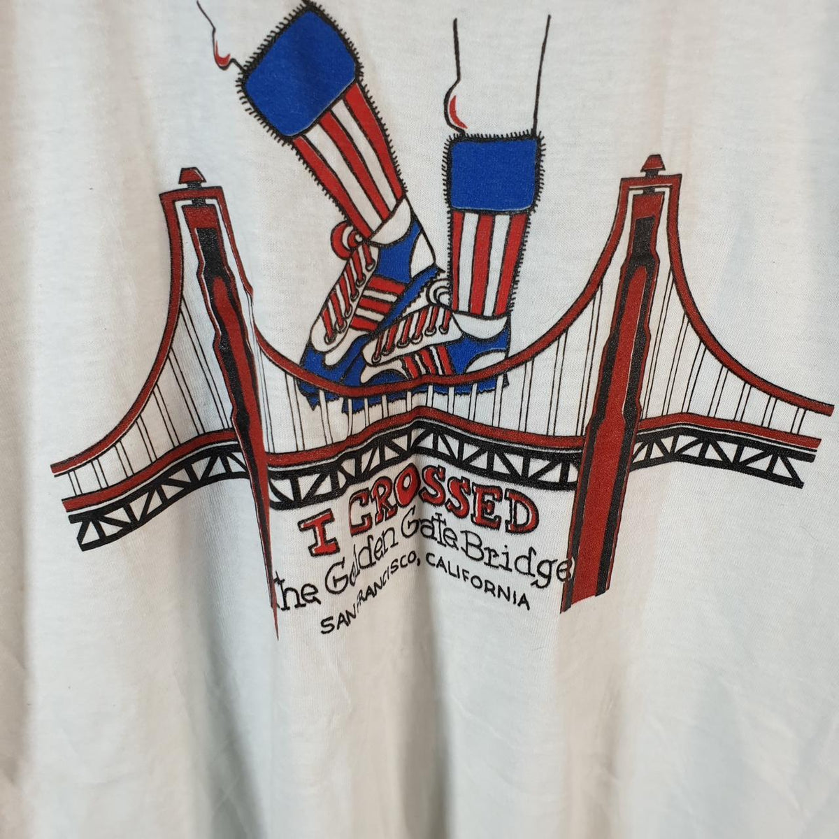 Vintage Screen Stars Best Golden Gate Bridge San Francisco USA Single Stitch T Shirt Men’s Large White Big Fish Vintage