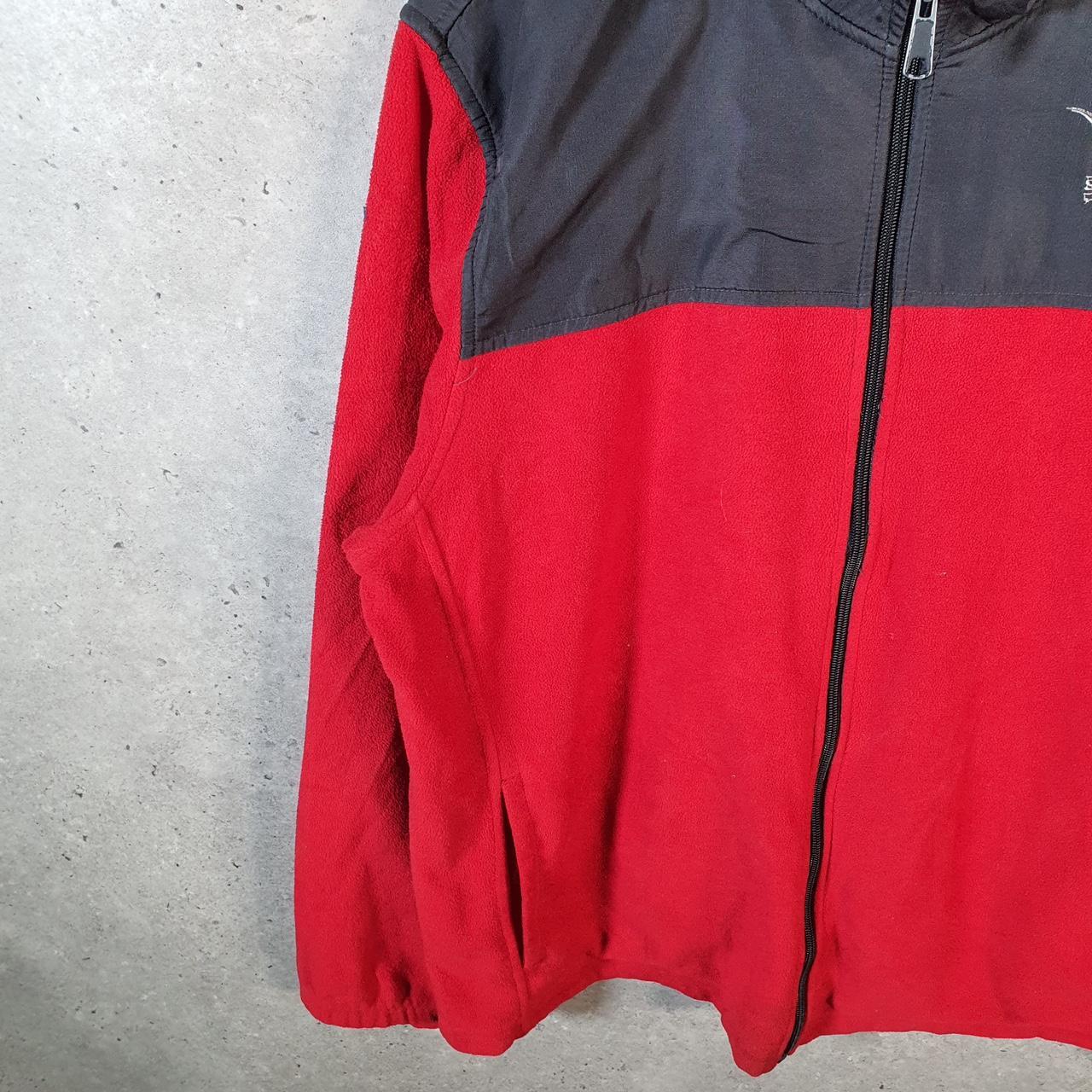 Vintage Starter Full Zip Fleece Sweatshirt Mens Large Red Logo Winter
