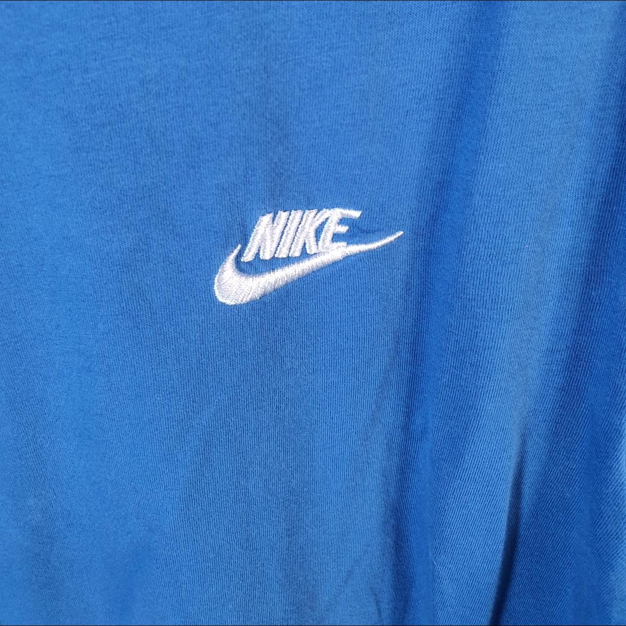 Vintage Nike Club T Shirt Shirt Men’s Small Blue Embroidered Logo Athletic C9761