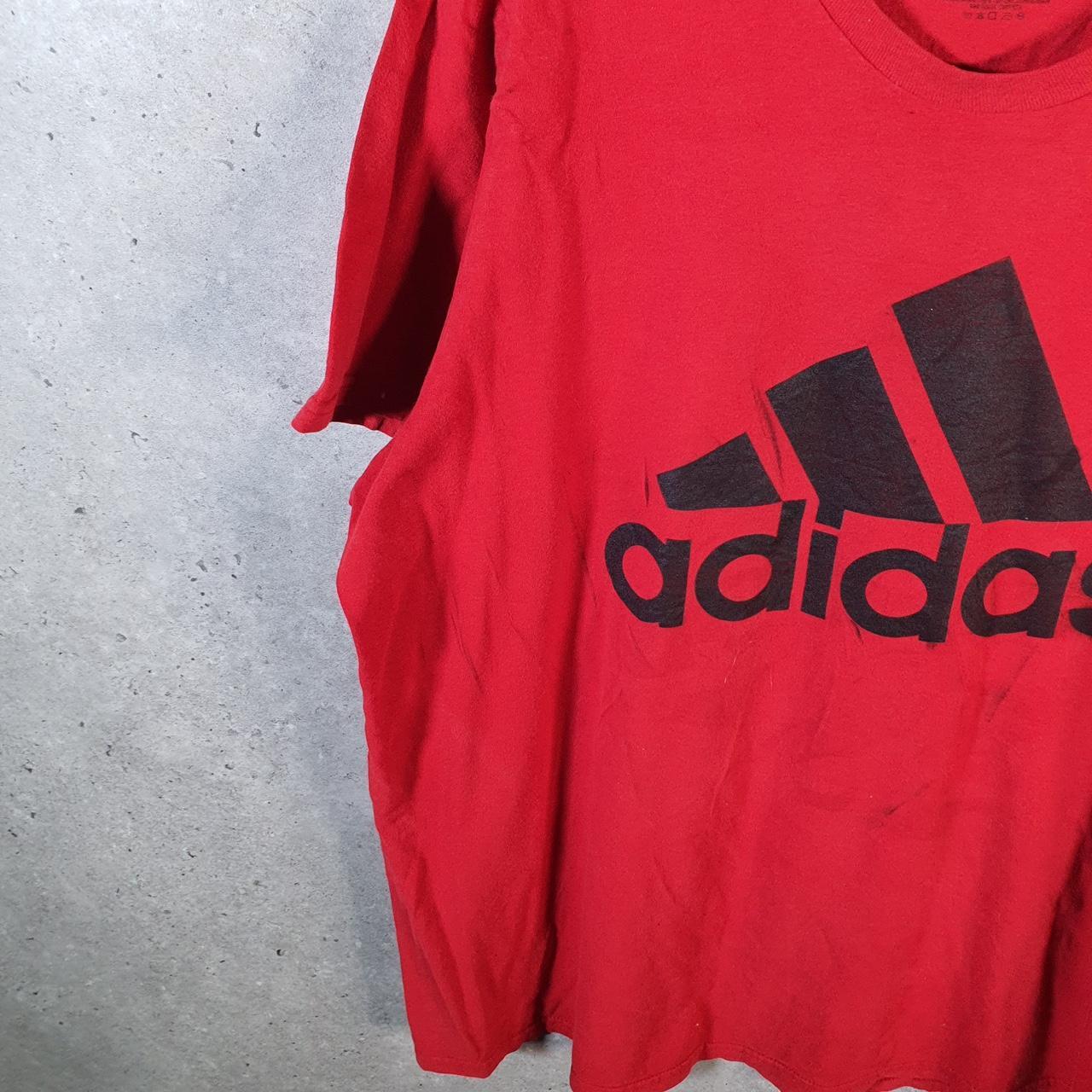 Vintage Adidas Amplifier T Shirt Men’s XL Red Three Stripes Logo Athletic