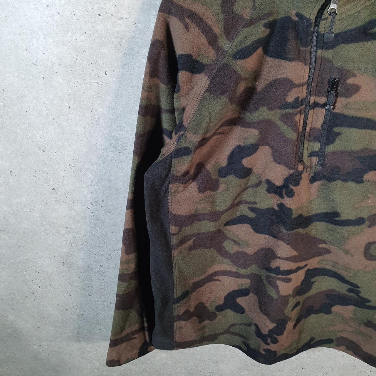 Vintage Starter 1/4 Zip Fleece Sweatshirt Mens Medium Camo Logo Winter