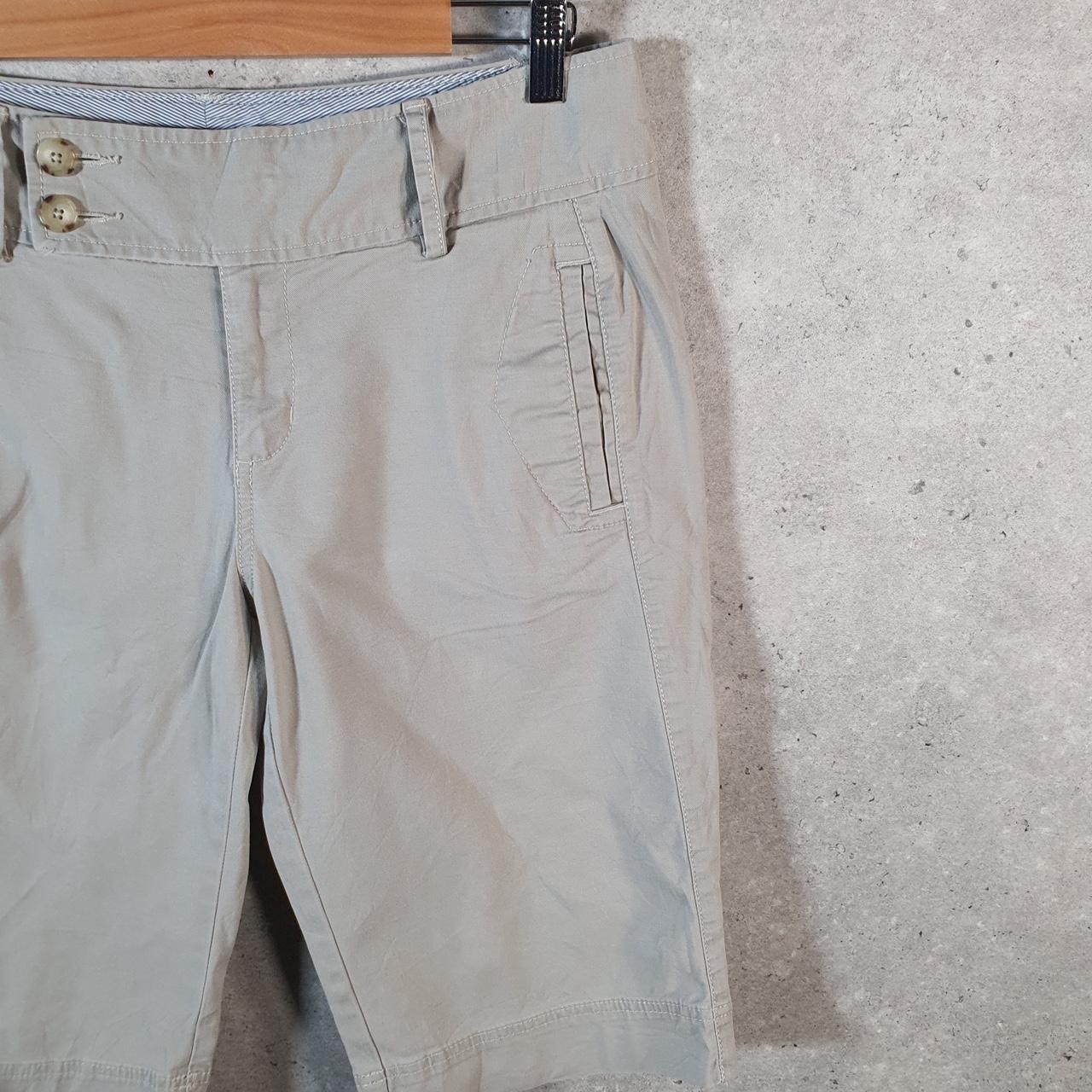 Vintage Eddie Bauer Chino Shorts Jorts Cargo Womens W34 Beige Baggy Cotton A4419