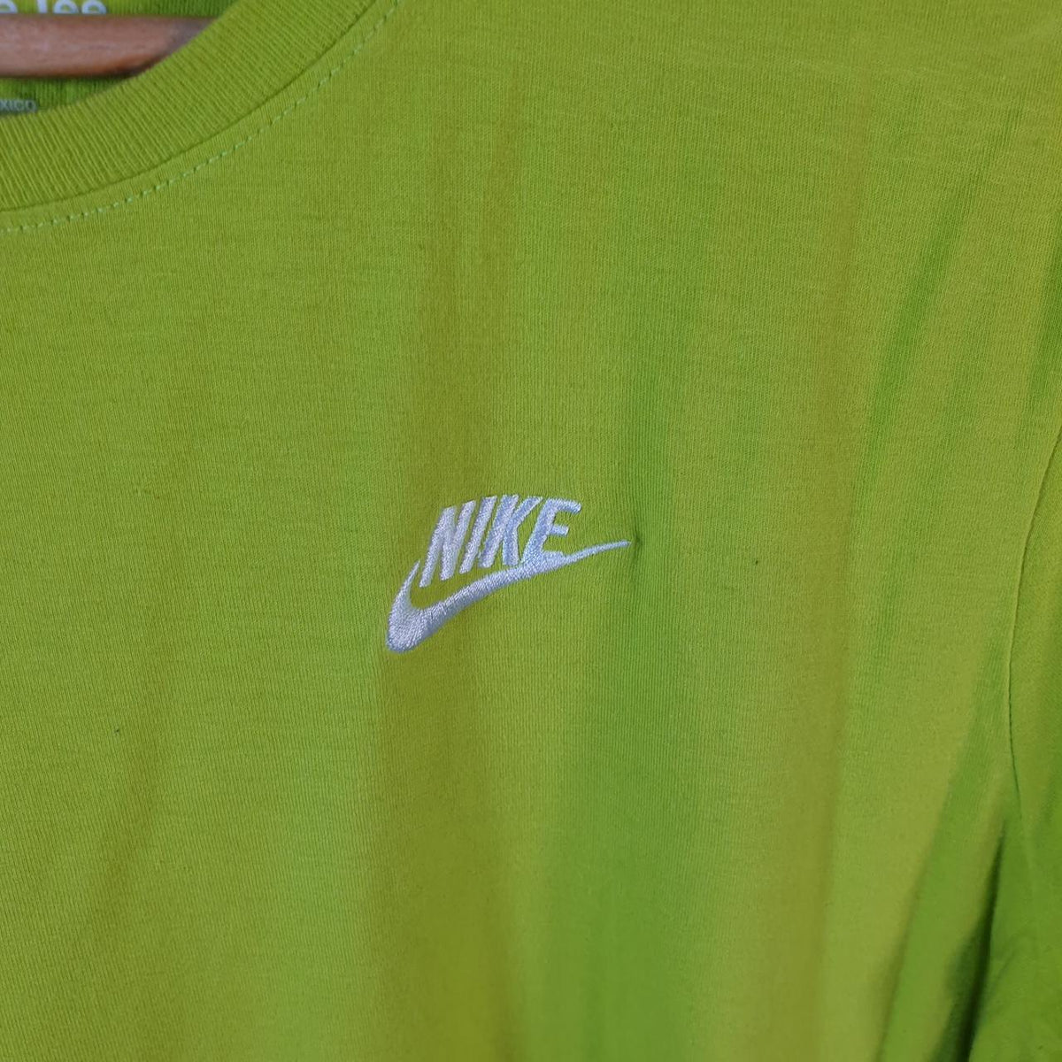 Vintage Nike Club T Shirt Womens XL Green Single Swoosh Logo Athletic C8277