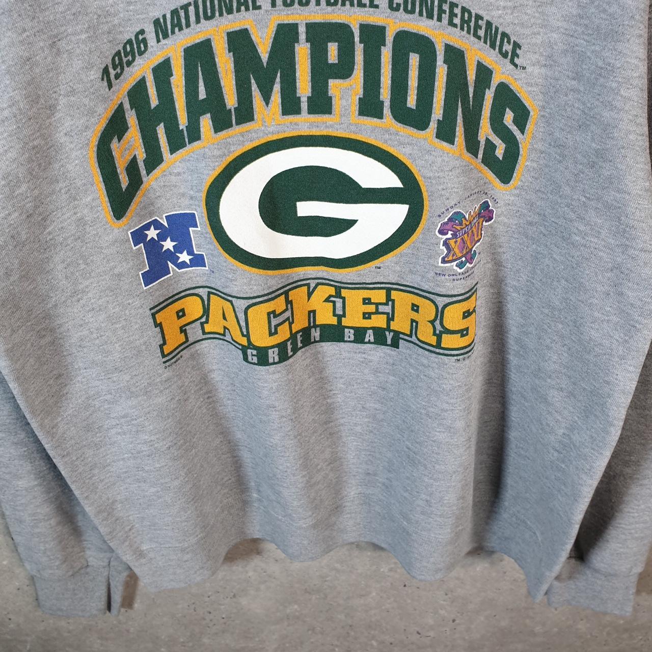 Vintage Lee Sport 1996 Green Bay Packers NFL Sweatshirt Men’s Large Grey USA Pullover American Big Fish Vintage