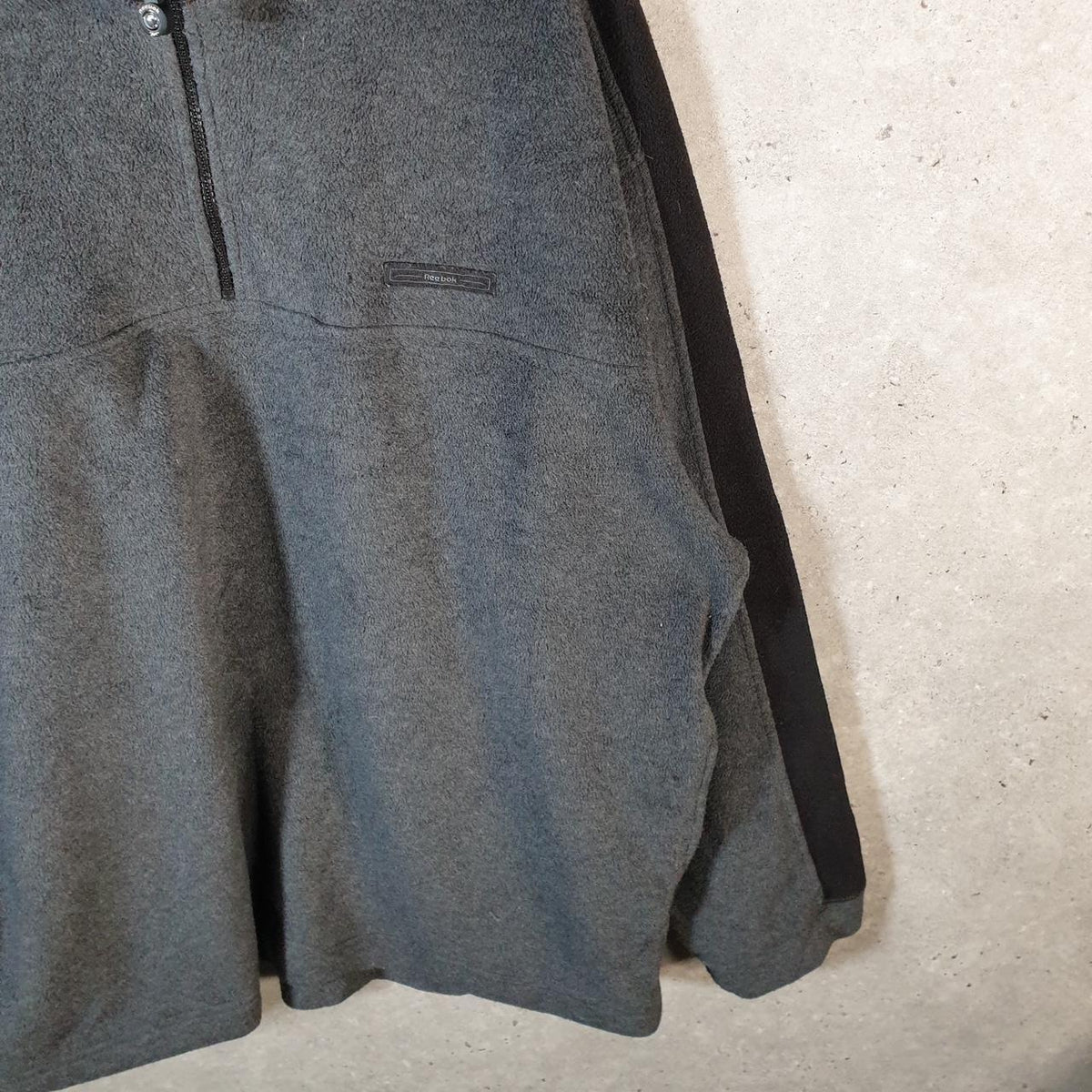 Vintage Reebok 90s 1/4 Zip Fleece Sweatshirt Pullover Mens Large Grey Embroidered Logo