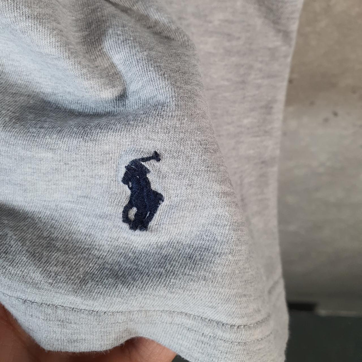Vintage Ralph Lauren Polo T Shirt Men’s Large Grey Embroidered Pony Classic Fit C9100
