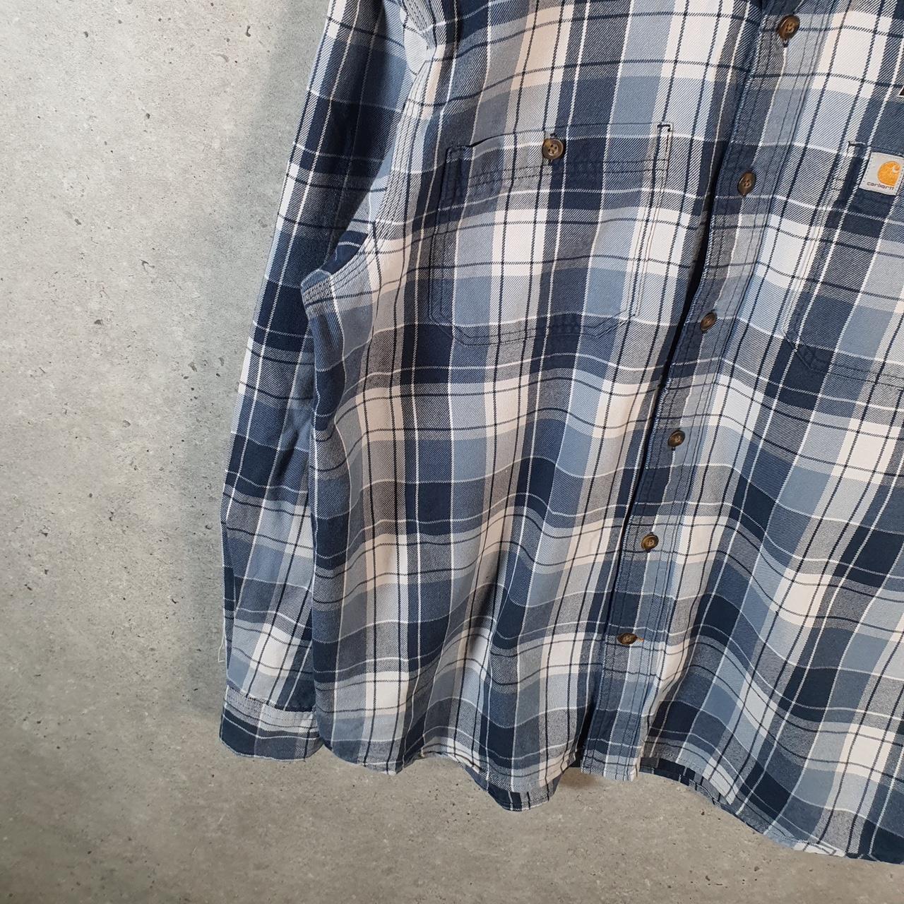 Vintage Carhartt Shirt Button Down Mens Large Blue Long Sleeve Utility Relaxed Fit