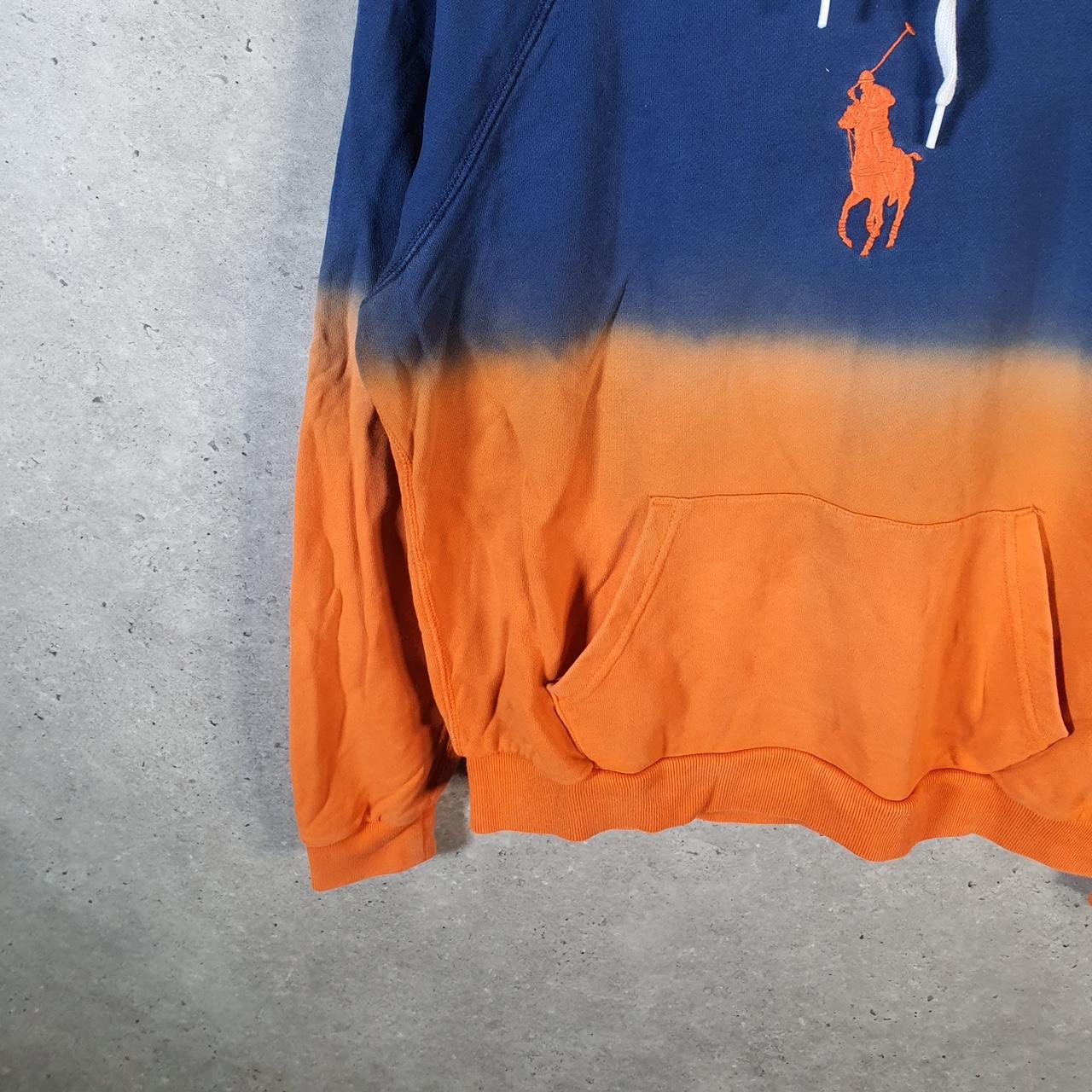 Vintage Ralph Lauren Polo Centre Logo Hodie Womens Large Blue Cotton Pullover Pony