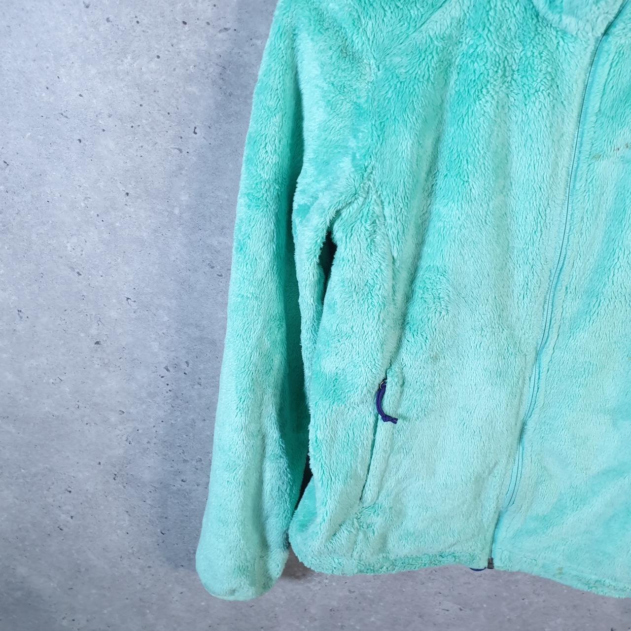 Vintage The North Face TNF Teddy Fleece Sweatshirt  Womens Small Blue Full Zip Logo Winter