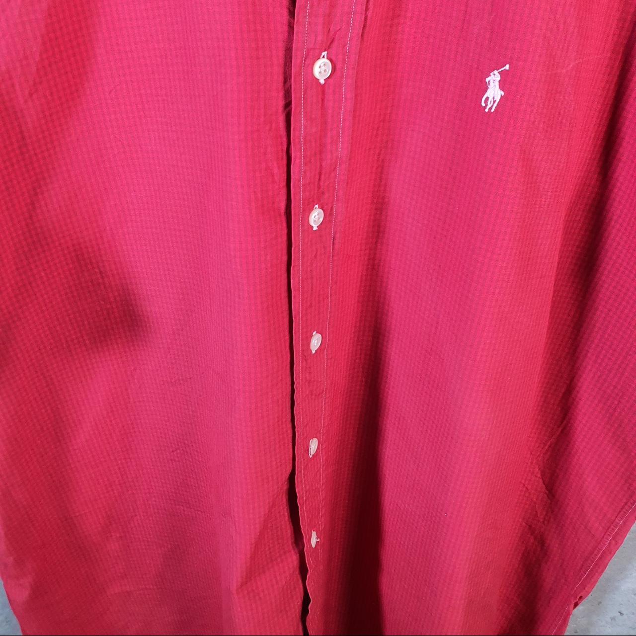 Vintage Ralph Lauren Button Down Shirt Men’s Large Red Blake Checkered Pony Casual C8476