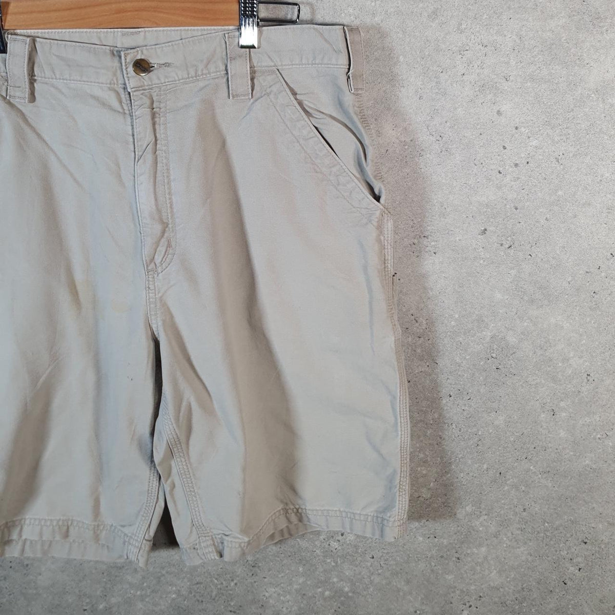 Vintage Carhartt Baggy Carpenter Shorts Jorts Cargo Men’s W36 Beige Original Fit Workwear Big Fish Vintage