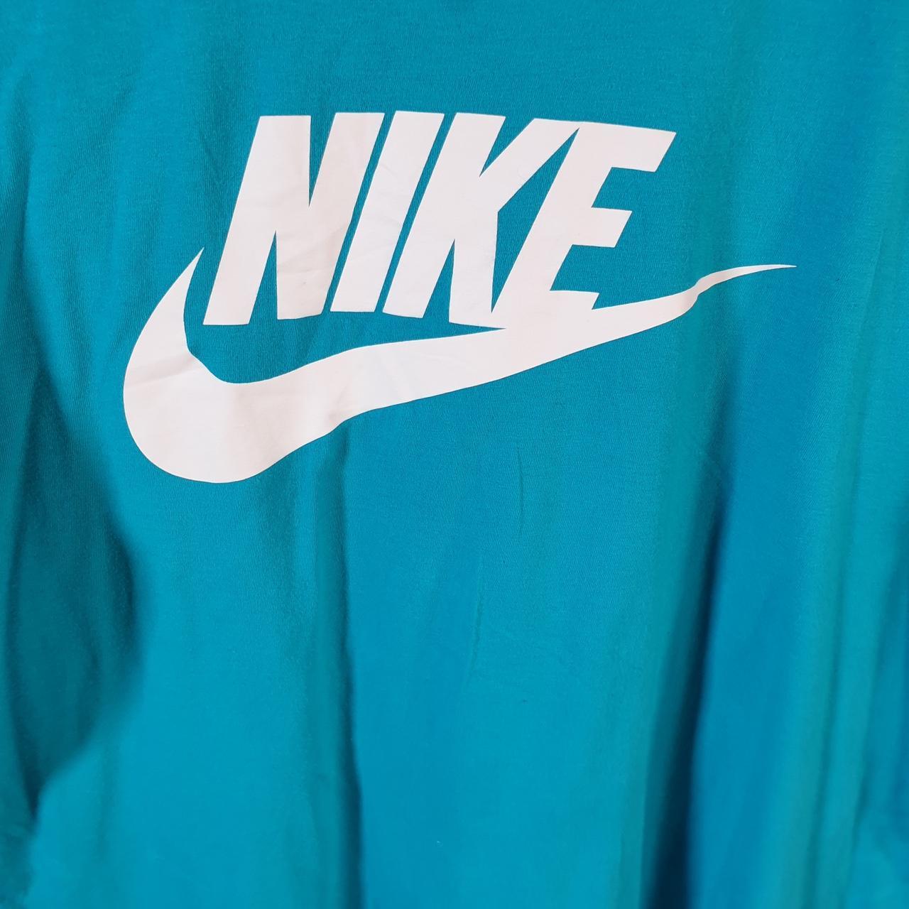 Vintage Nike T Shirt Men’s Large Blue Printed Single Swoosh Logo Athletic C8240