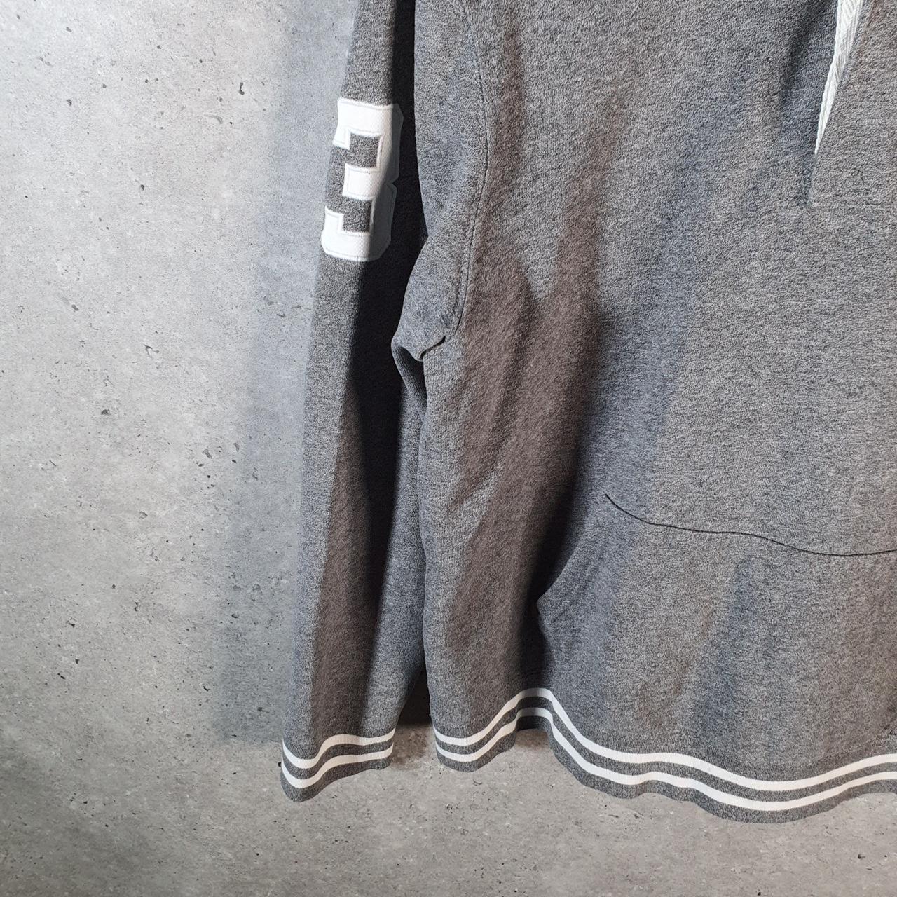 Vintage Ralph Lauren Polo Heavyweight Hoodie Womens XL Grey Cotton Pullover 1/4 Button Pony