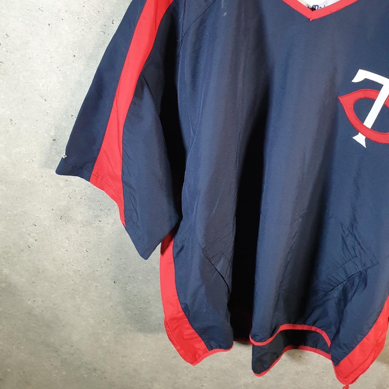 MLB Twins Mahestic Basketball Shell Windbreaker T Shirt Jersey Mens XL Blue