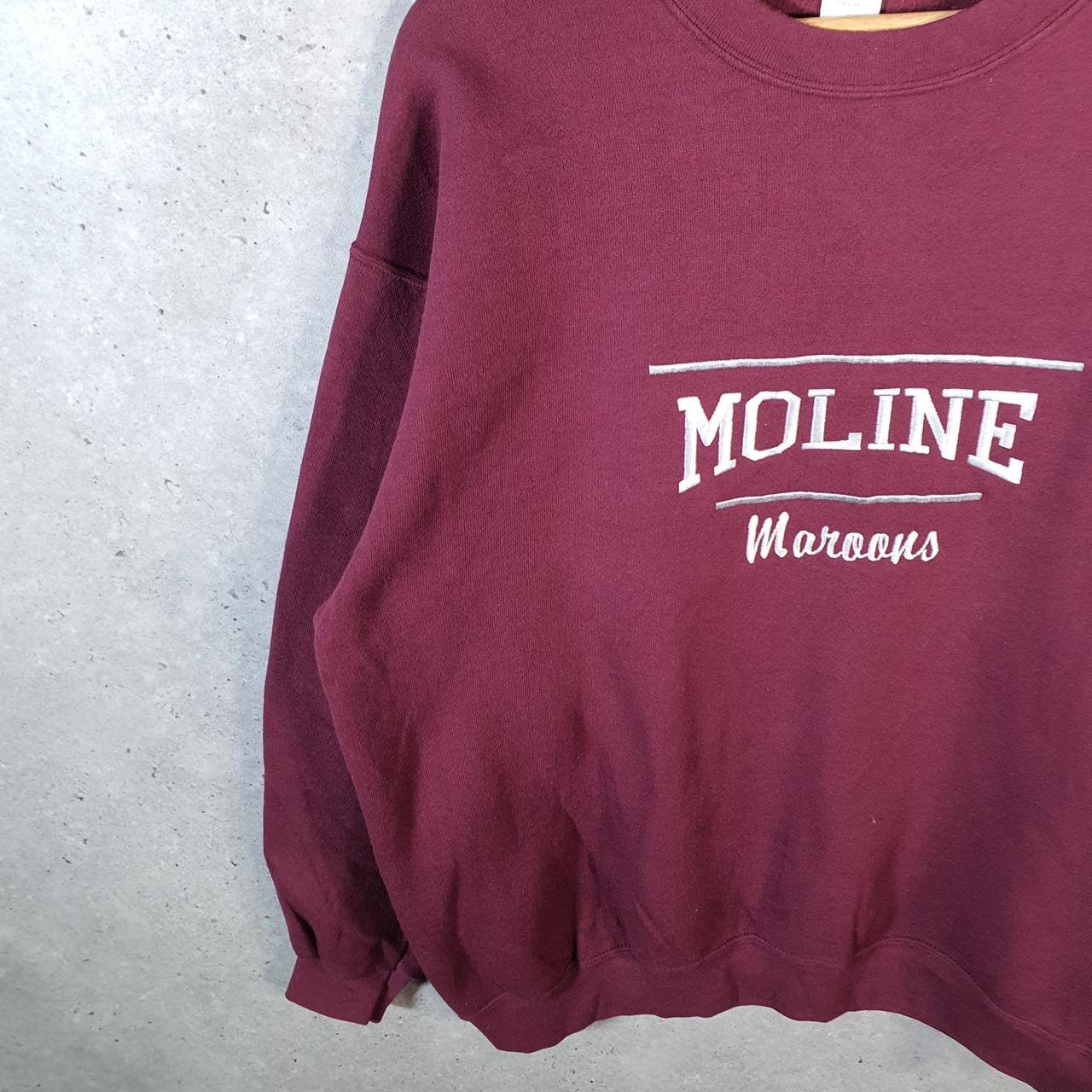 Vintage Lee Heavyweight Sweatshirt Men’s Large Burgundy Red USA Moline Maroons