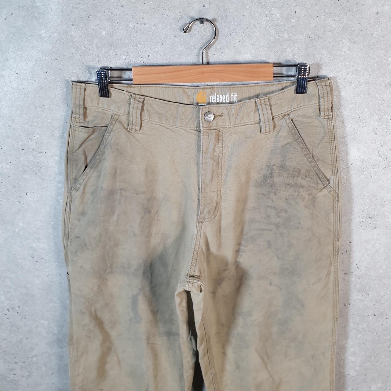 Vintage Carhartt Carpenter Trousers Mens W34 L34 Brown Relaxed Fit Workwear