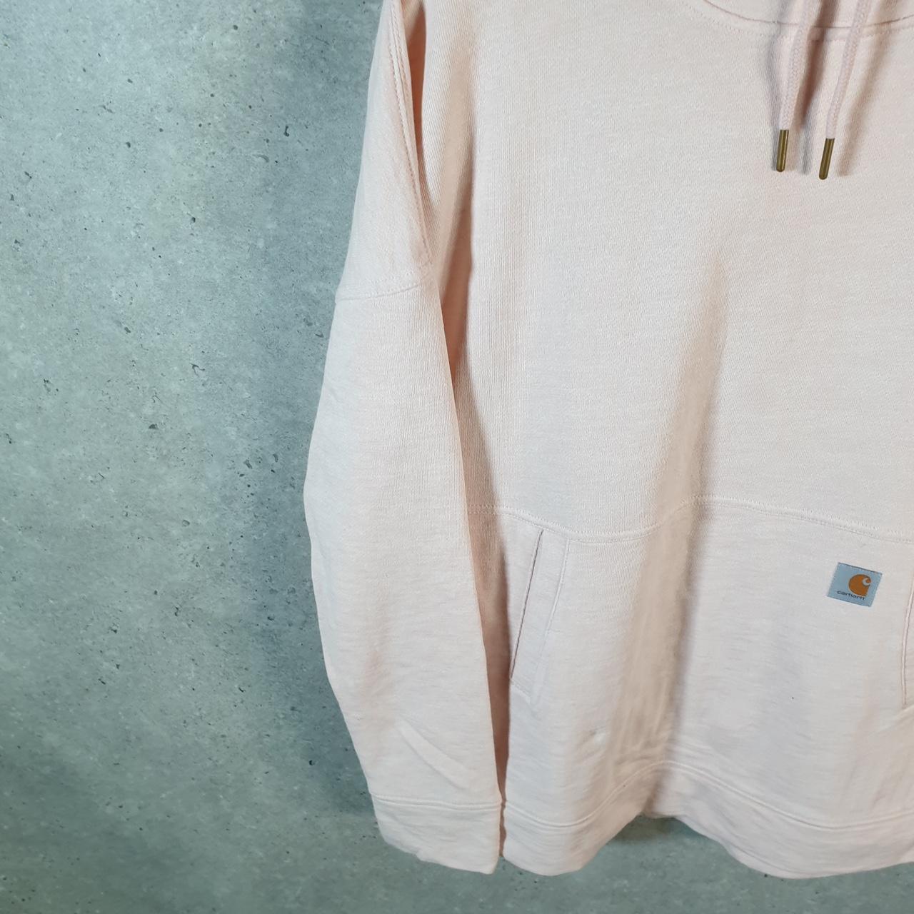 Vintage Carhartt Hoodie Womens Medium Pink Pullover Blank Sweatshirt USA Relaxed Fit