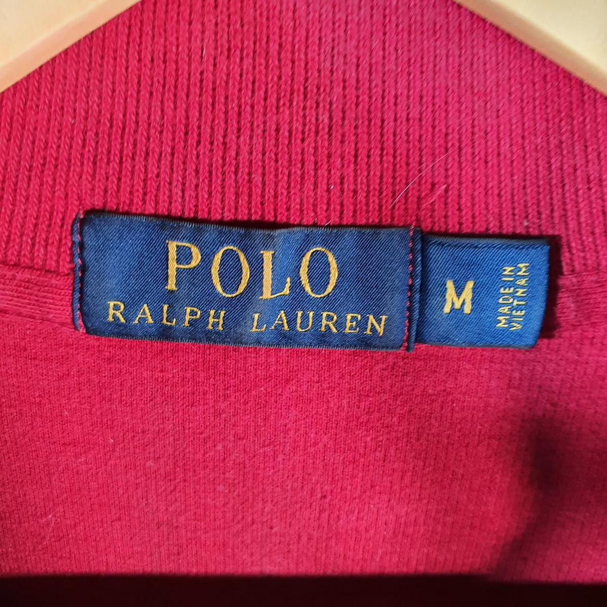 Vintage Ralph Lauren Polo 1/4 Zip Sweatshirt Men’s Medium Red Pullover Pony C8839