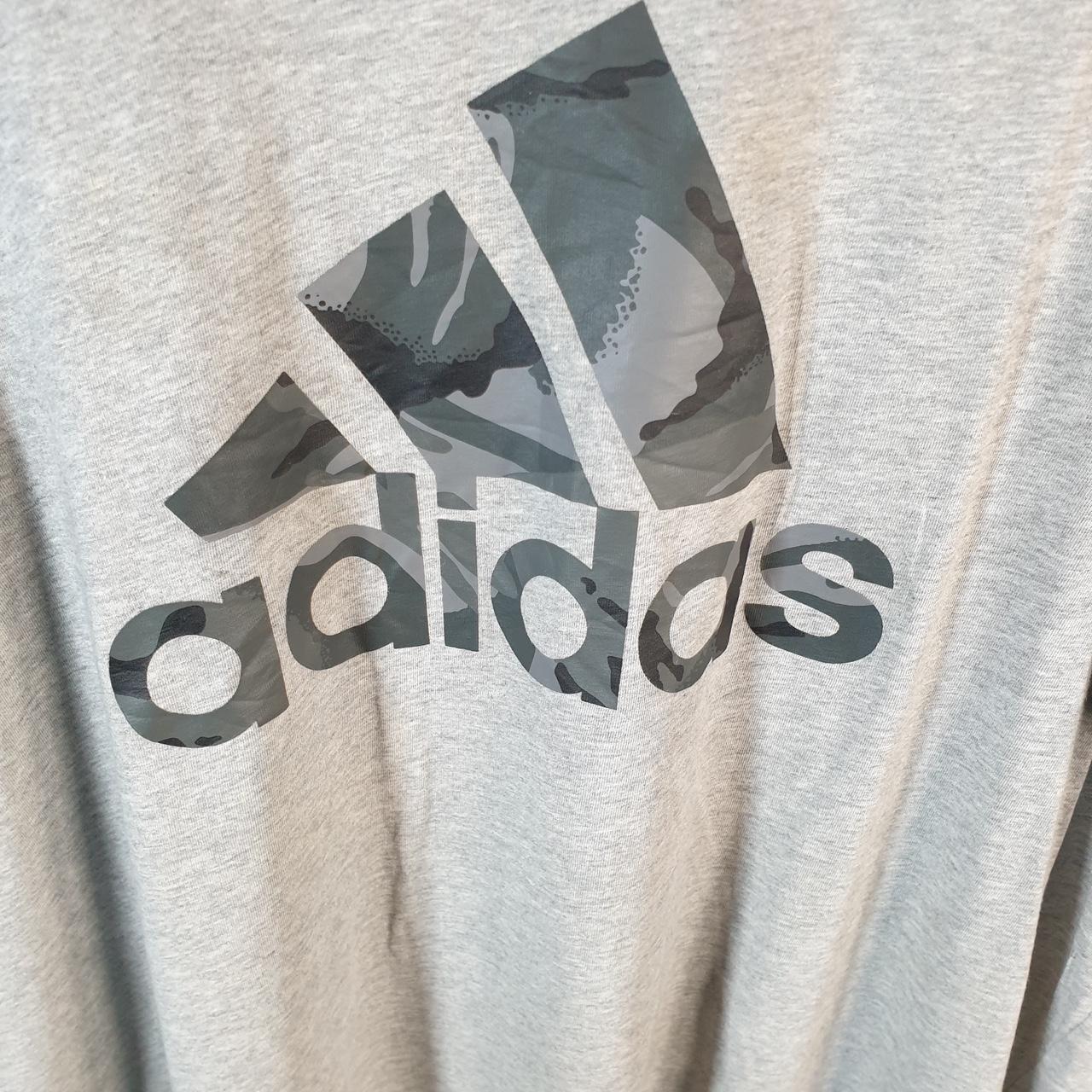 Vintage Adidas T Shirt Shirt Men’s XL Grey Three Stripes Logo Athletic C9920