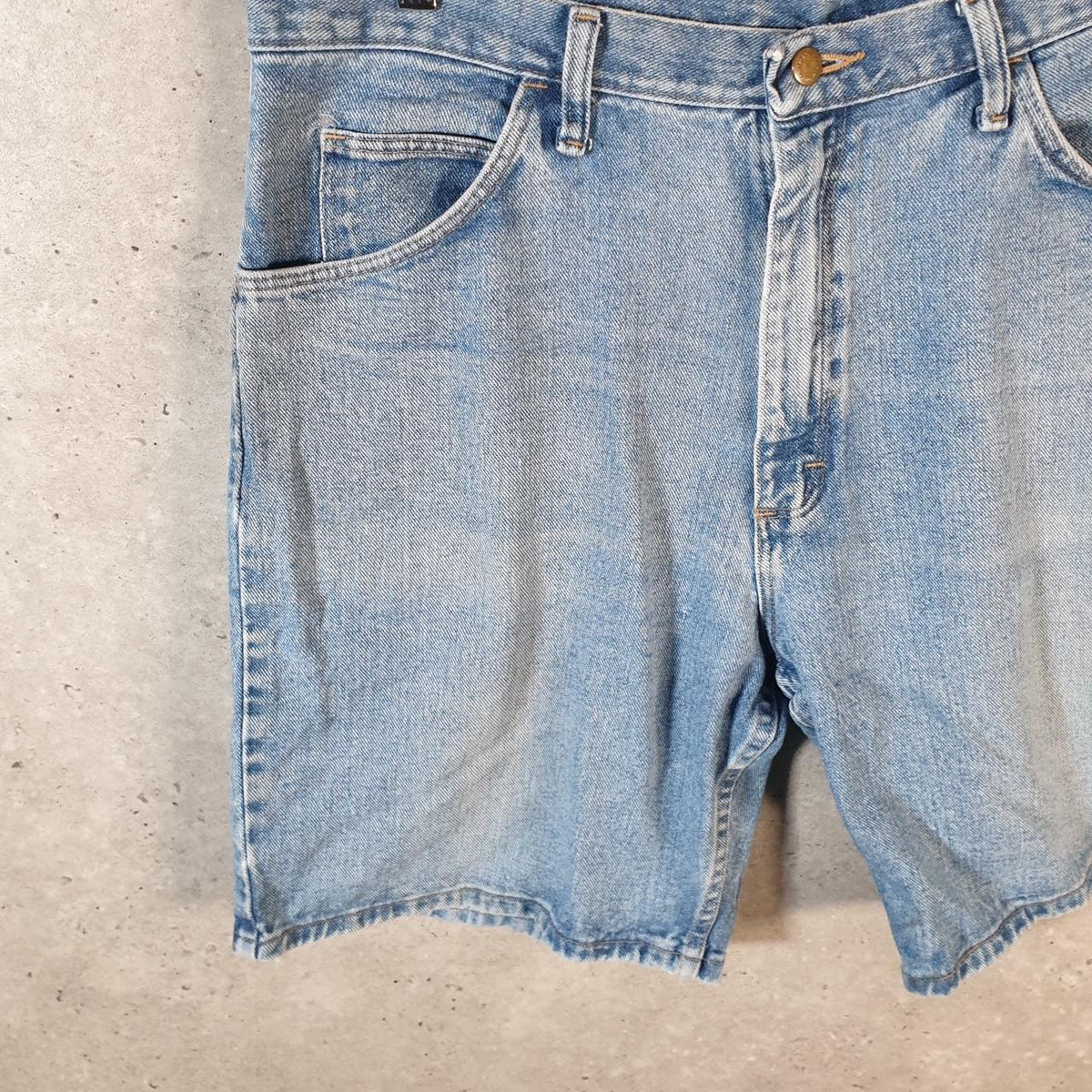Vintage Wrangler Denim Shorts Jorts Cargo Men’s W36 Blue Baggy Cotton