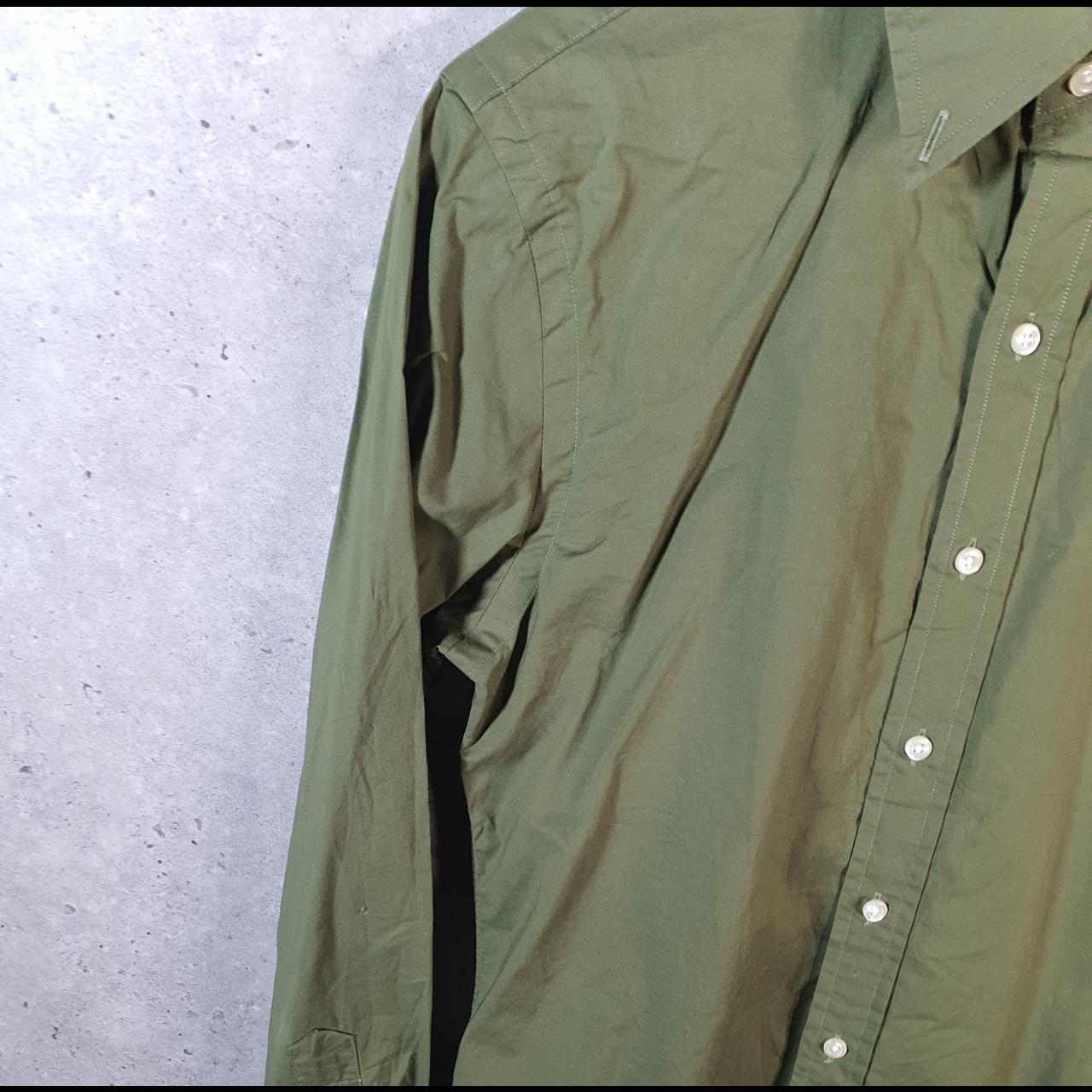 Vintage Ralph Lauren Button Down Shirt Men’s Small Green Slim Fit Cotton Stretch Pony
