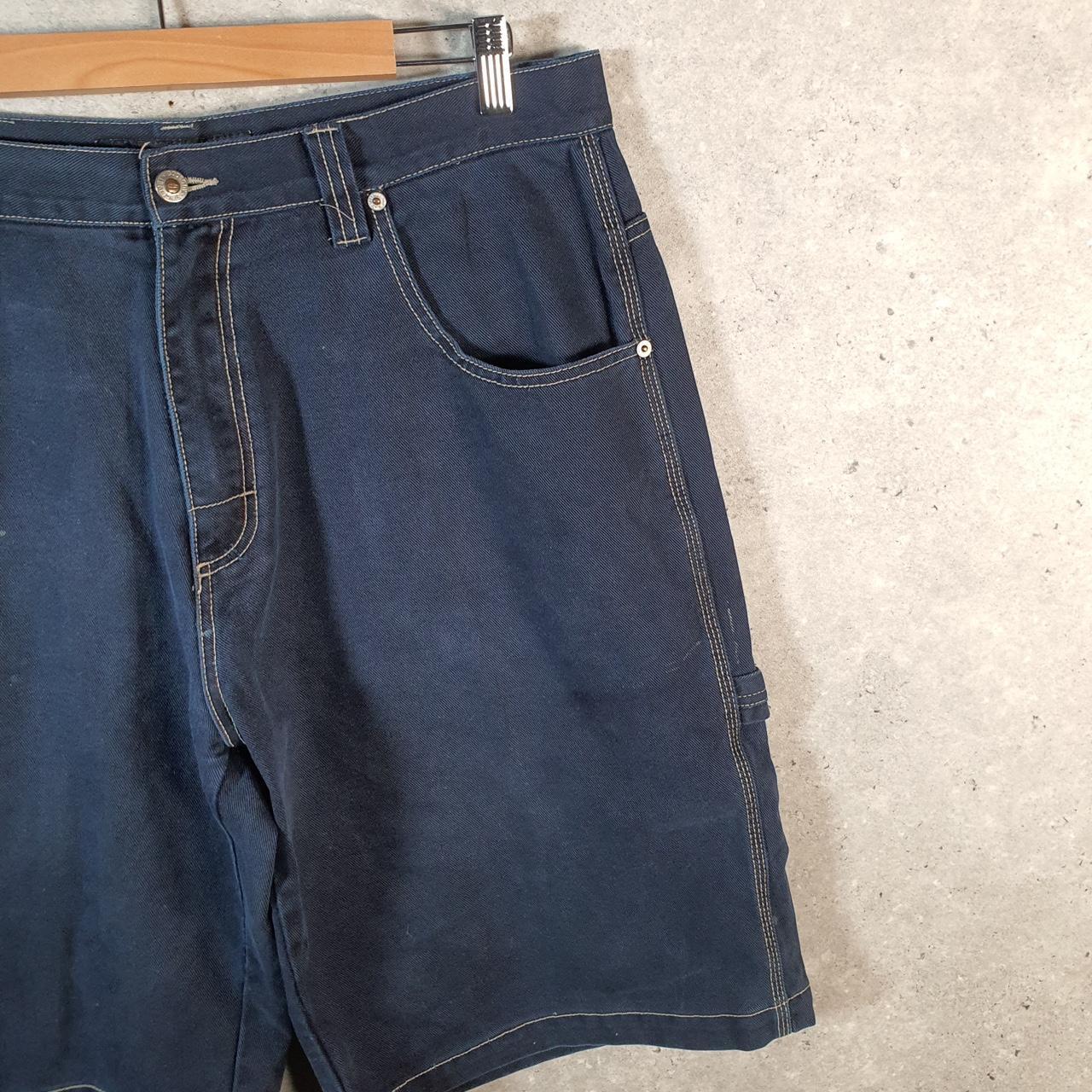 Vintage GodBody Baggy Y2K Hip Hop Jorts Shorts Mens W38 Blue Denim USA A4669