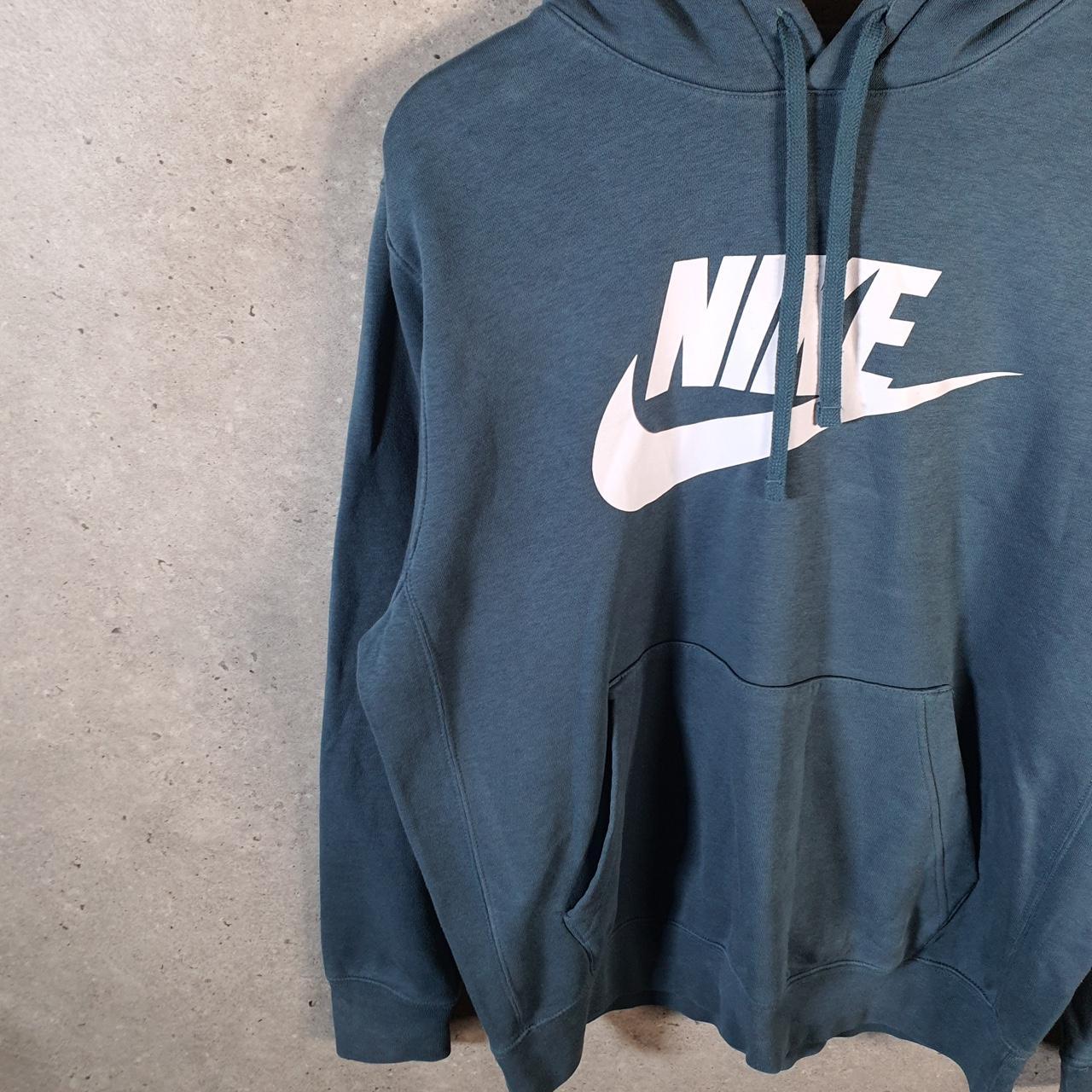 Vintage Nike Club Hoodie Men’s Medium Blue Swoosh Y2K Pullover