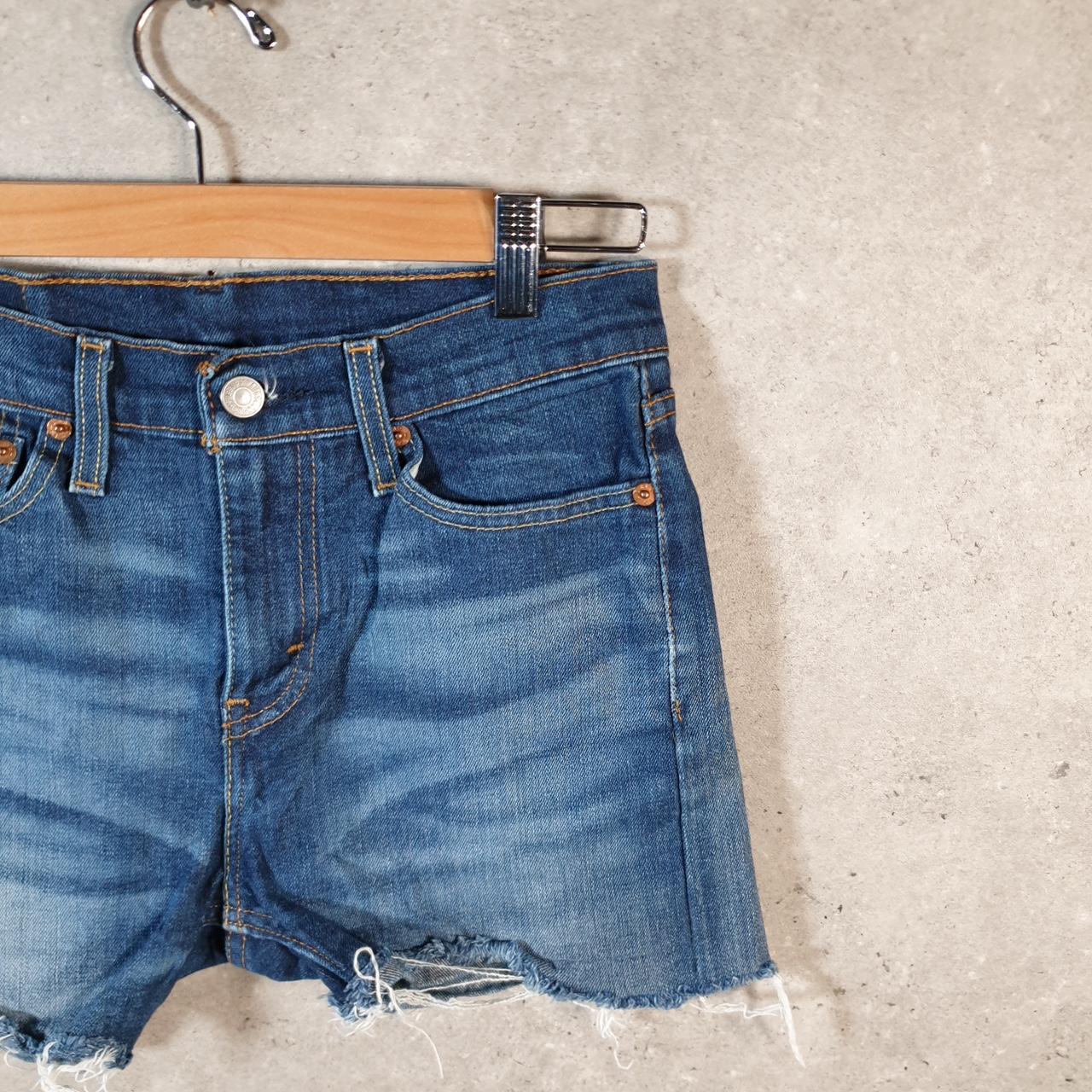 Vintage Levi’s 510 Cut Off Baggy Shorts Jorts Cargo Womens W28 Blue Relaxed Denim