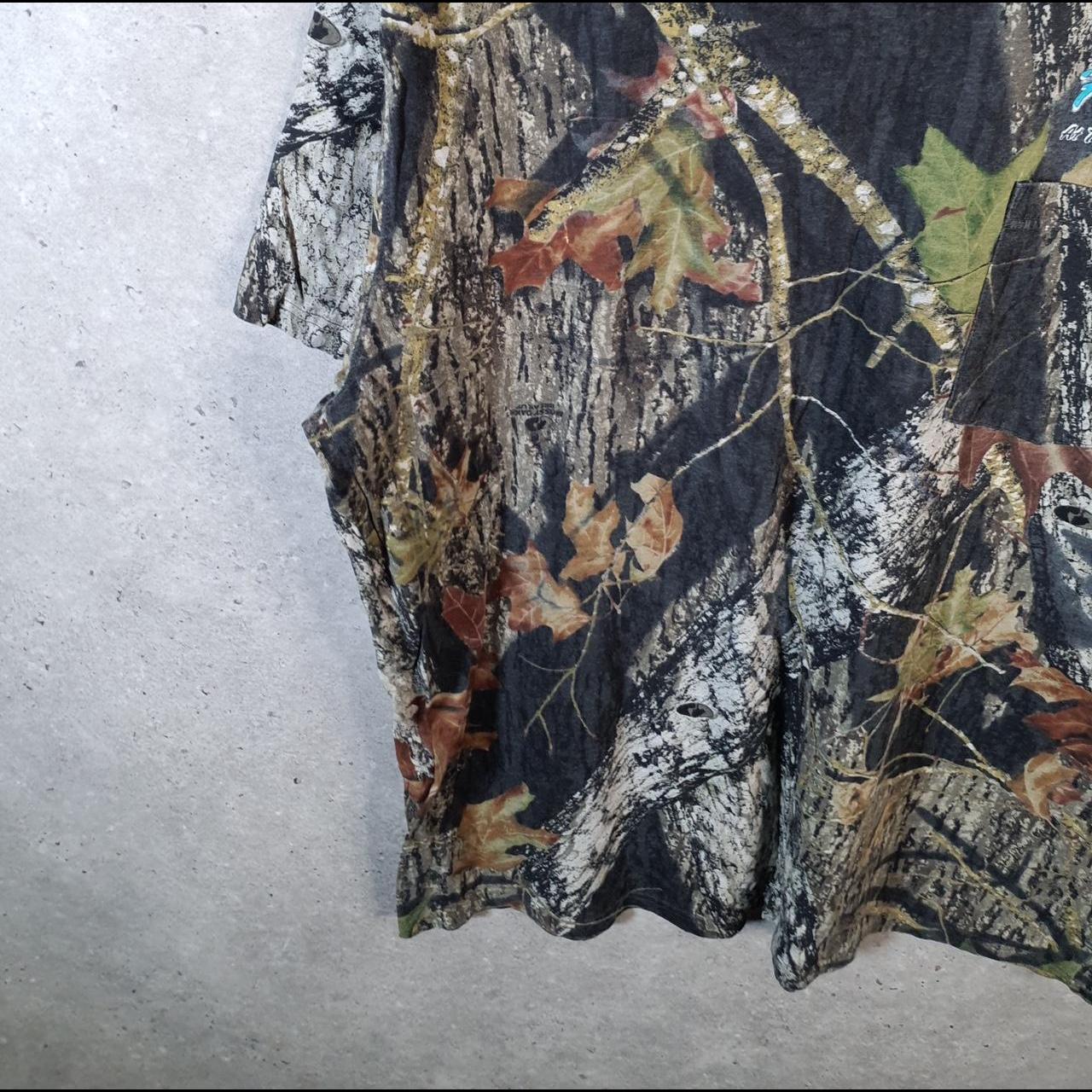 Vintage Russell Outdoors RealTree Camoflauge T Shirt Men’s XL Green Camo Short Sleeve