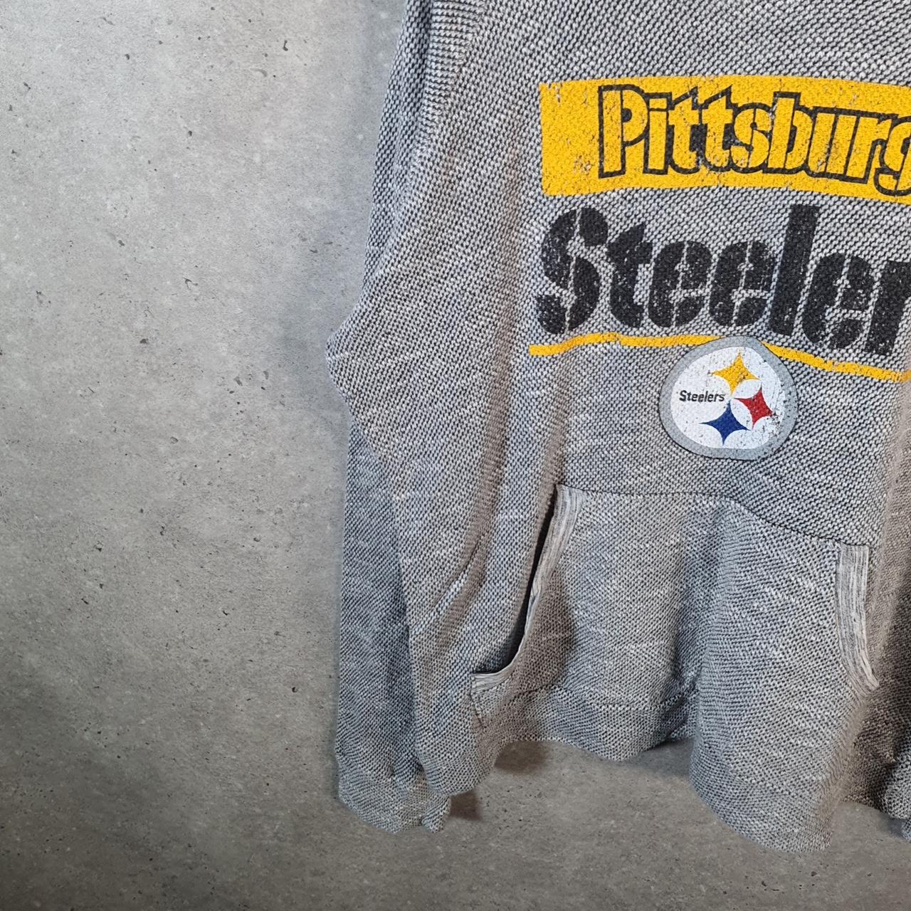 Vintage NFL Pittsburgh Steelers Hoodie Womens XL Grey Pullover USA Pro Sport