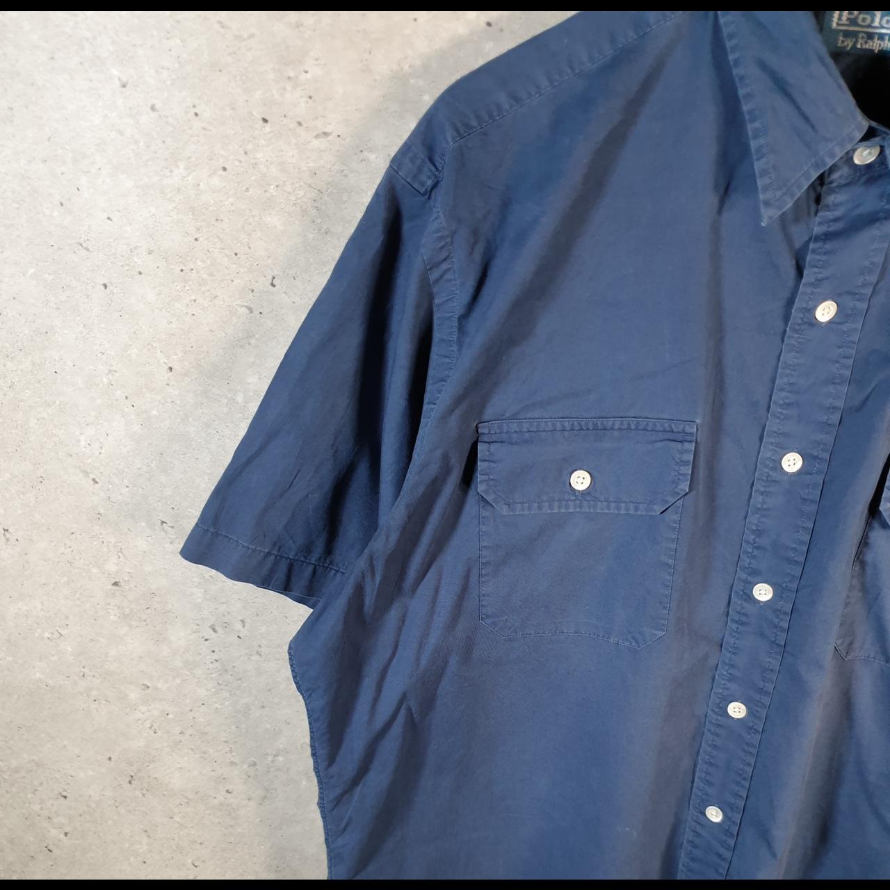 Vintage Ralph Lauren Button Down Shirt Men’s XL Navy Blue Classic Fit Cotton