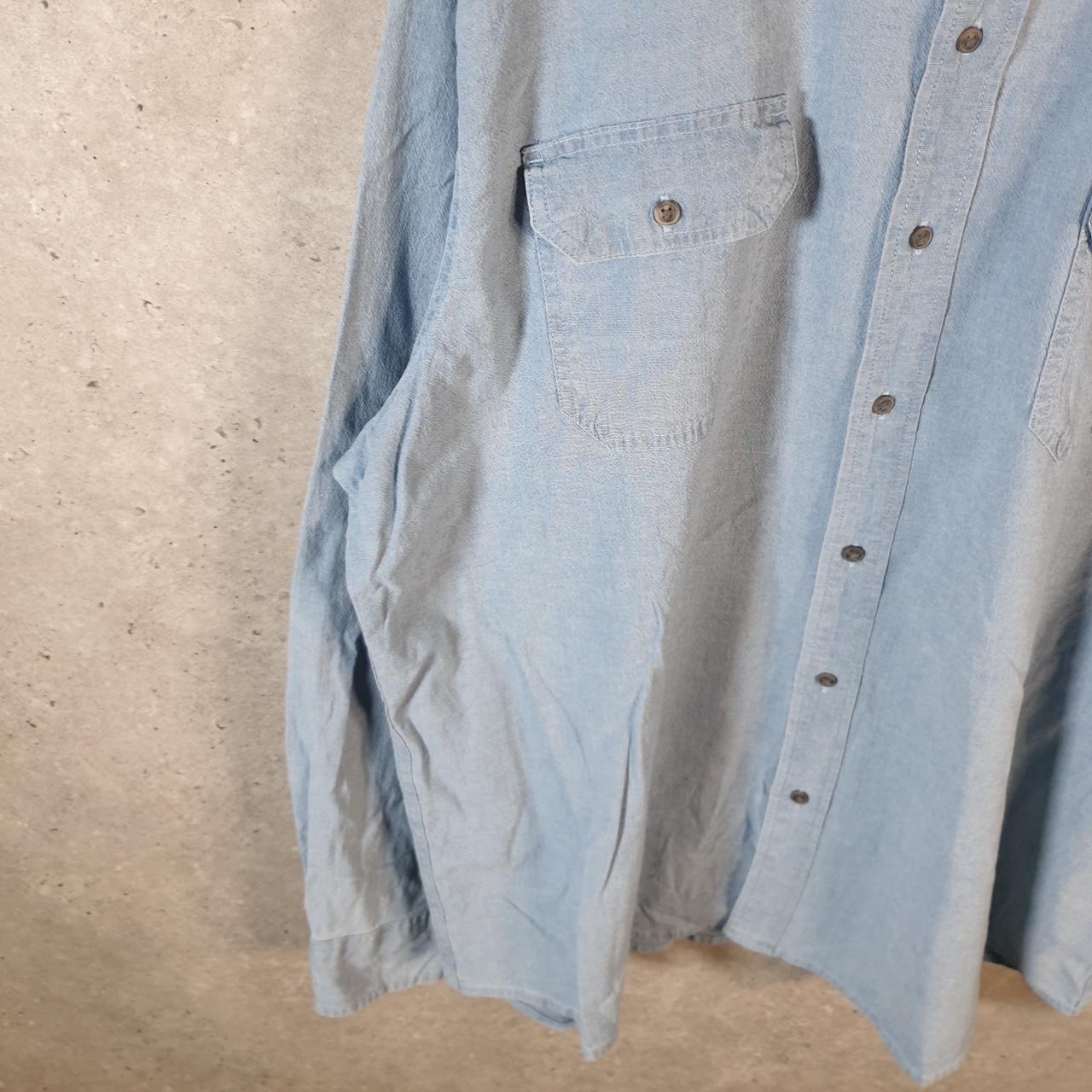 Vintage Wrangler Denim Jean Trucker Shirt Mens 2XL Blue Button