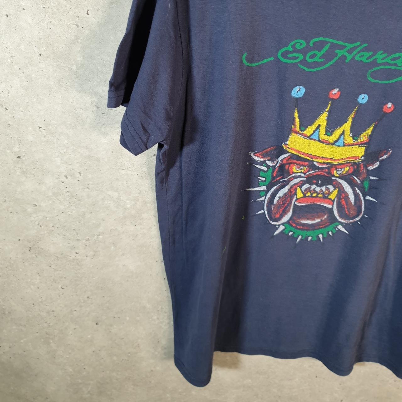 Vintage Ed Hardy T Shirt Men’s Medium Blue Christian Audigier Love Heart Graphic Skull Y2K