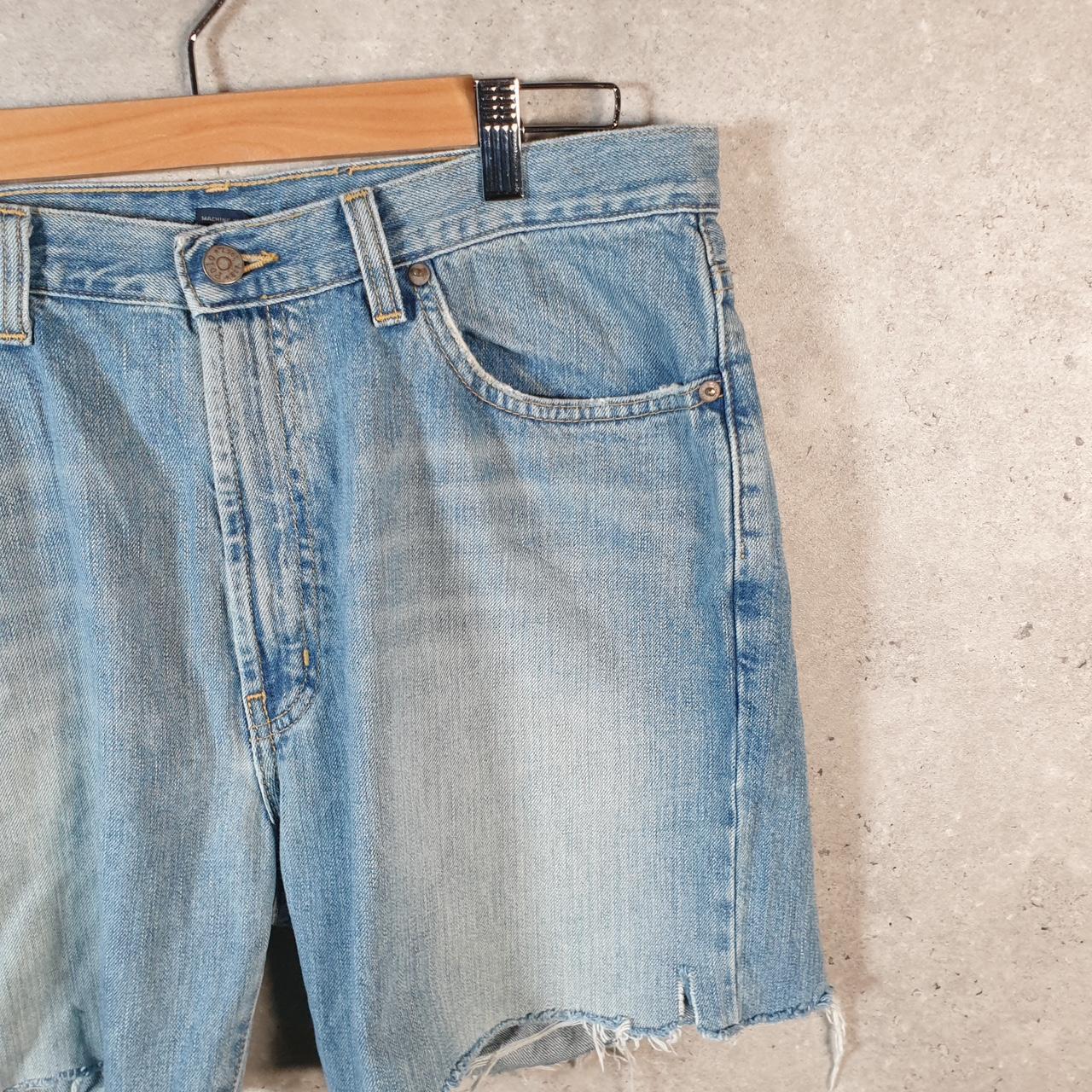 Vintage Ralph Lauren Polo Shorts Jorts Denim Jean Cargo Men’s W34 Blue Baggy Cotton