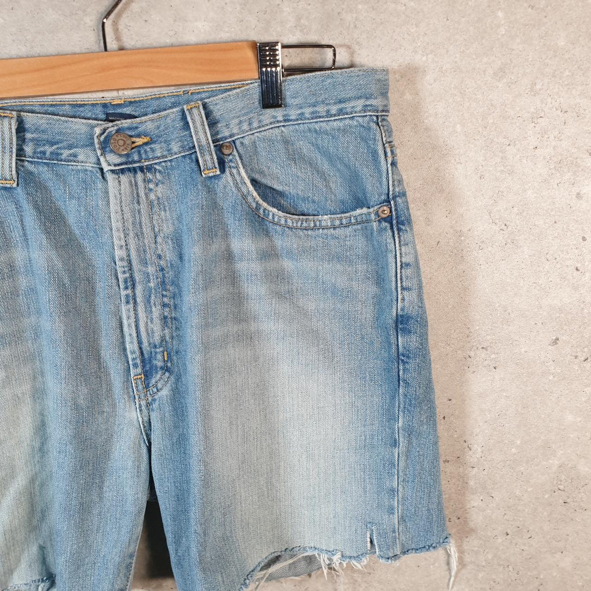 Vintage Ralph Lauren Polo Shorts Jorts Denim Jean Cargo Men’s W34 Blue Baggy Cotton
