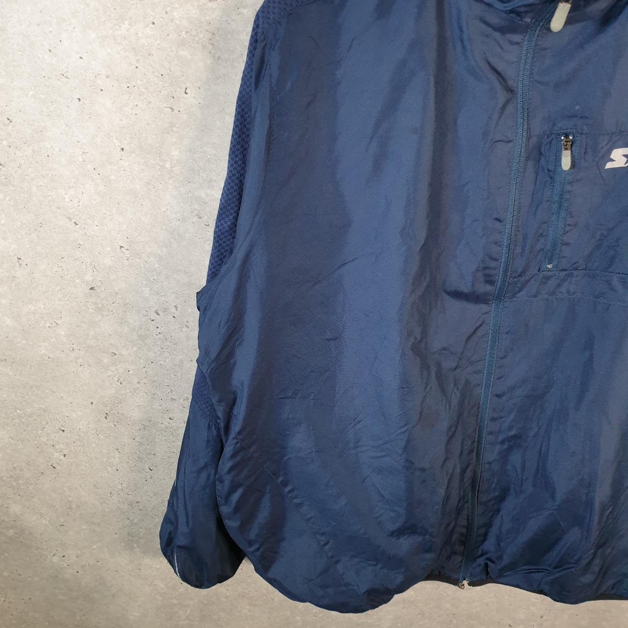 Vintage Starter WindBreaker Jacket Mens XL Navy Blue Full Zip Embroidered Logo
